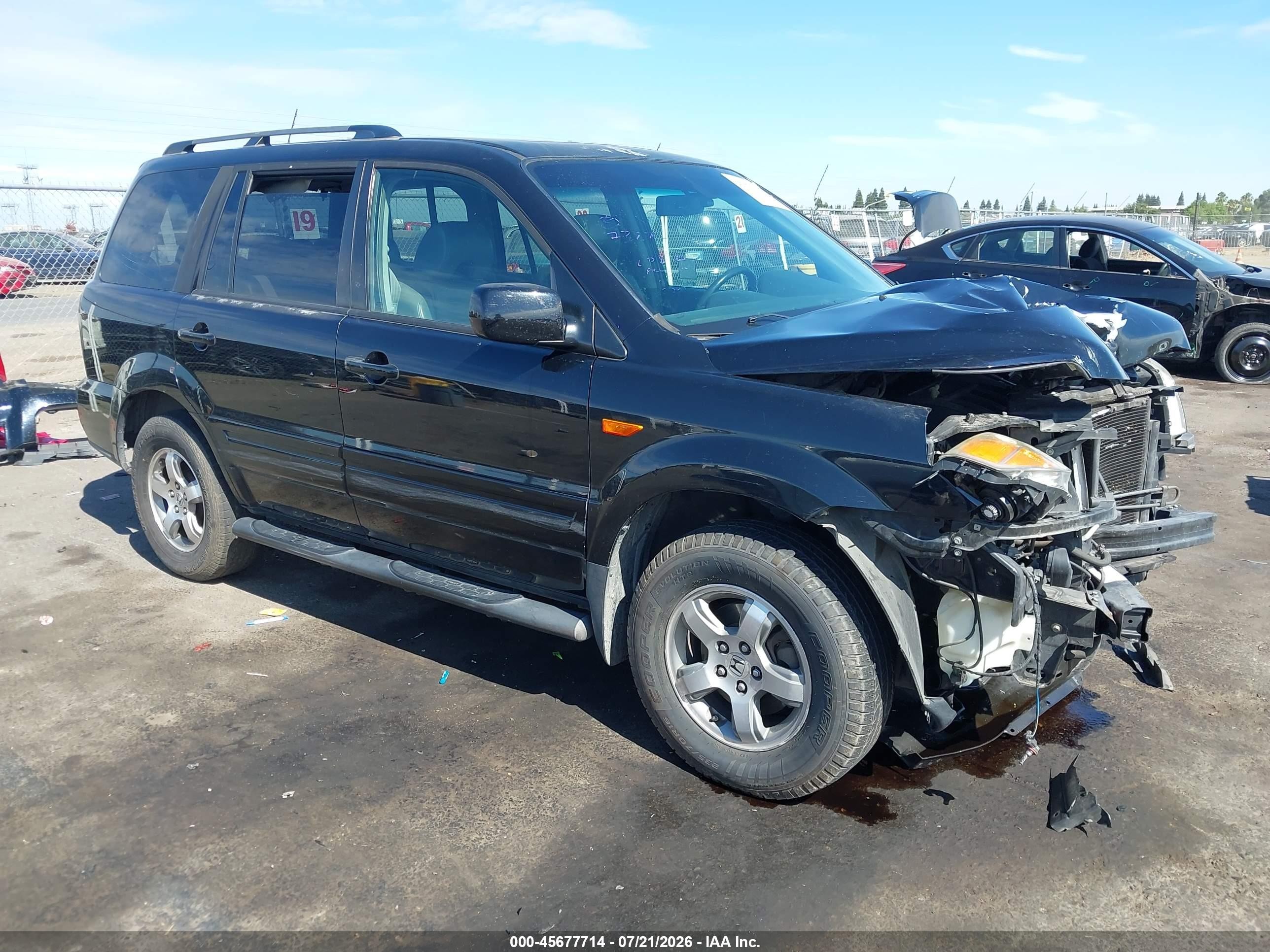2006 Honda Pilot Ex-l Black vin: 5FNYF28626B010903