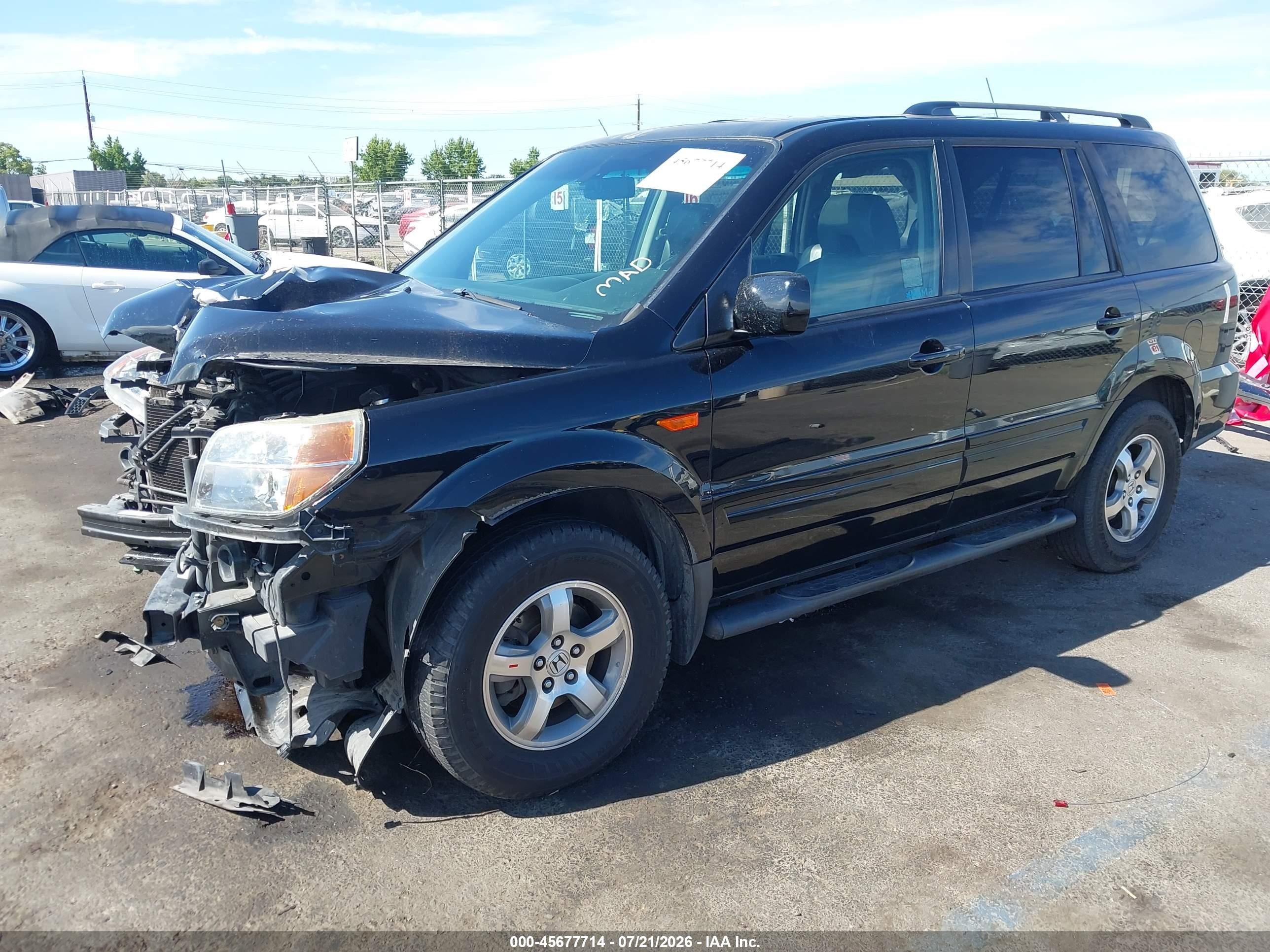 2006 Honda Pilot Ex-l Black vin: 5FNYF28626B010903