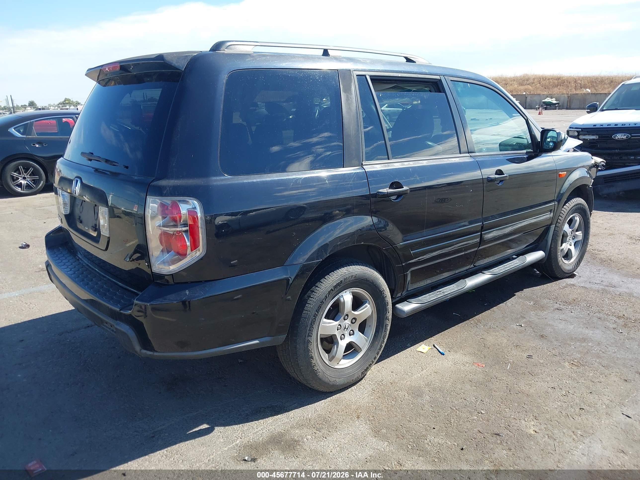 2006 Honda Pilot Ex-l Black vin: 5FNYF28626B010903
