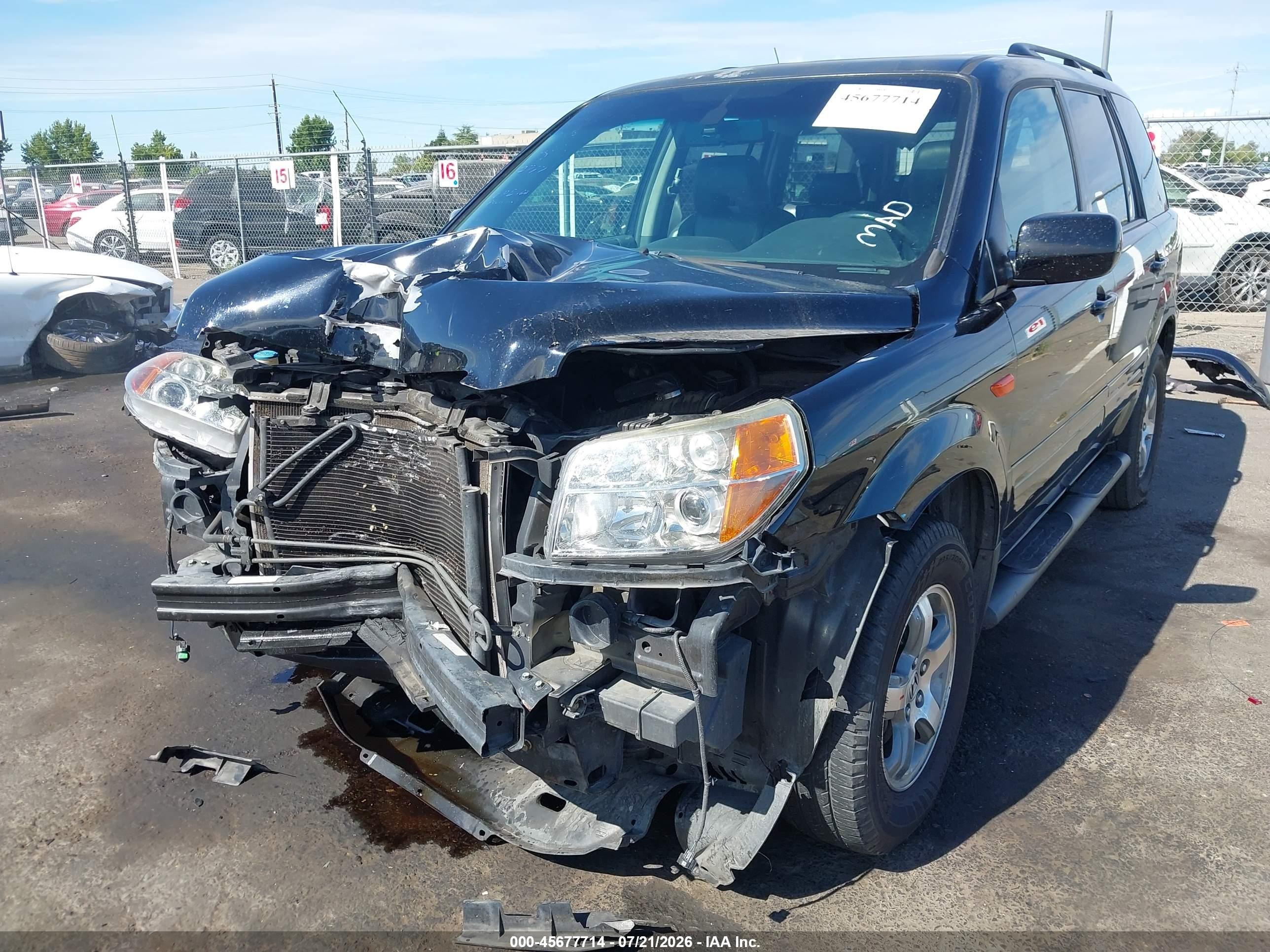 2006 Honda Pilot Ex-l Black vin: 5FNYF28626B010903