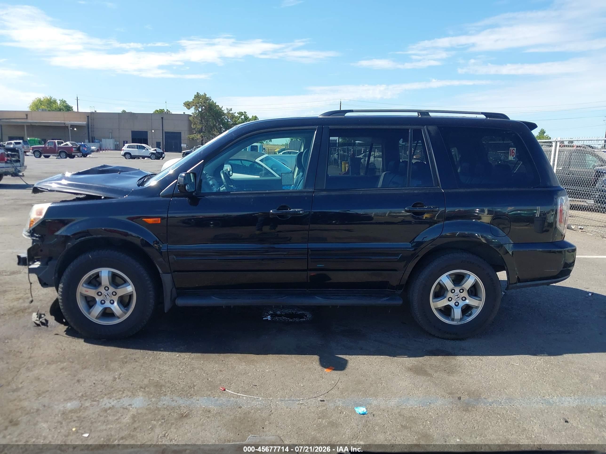 2006 Honda Pilot Ex-l Black vin: 5FNYF28626B010903