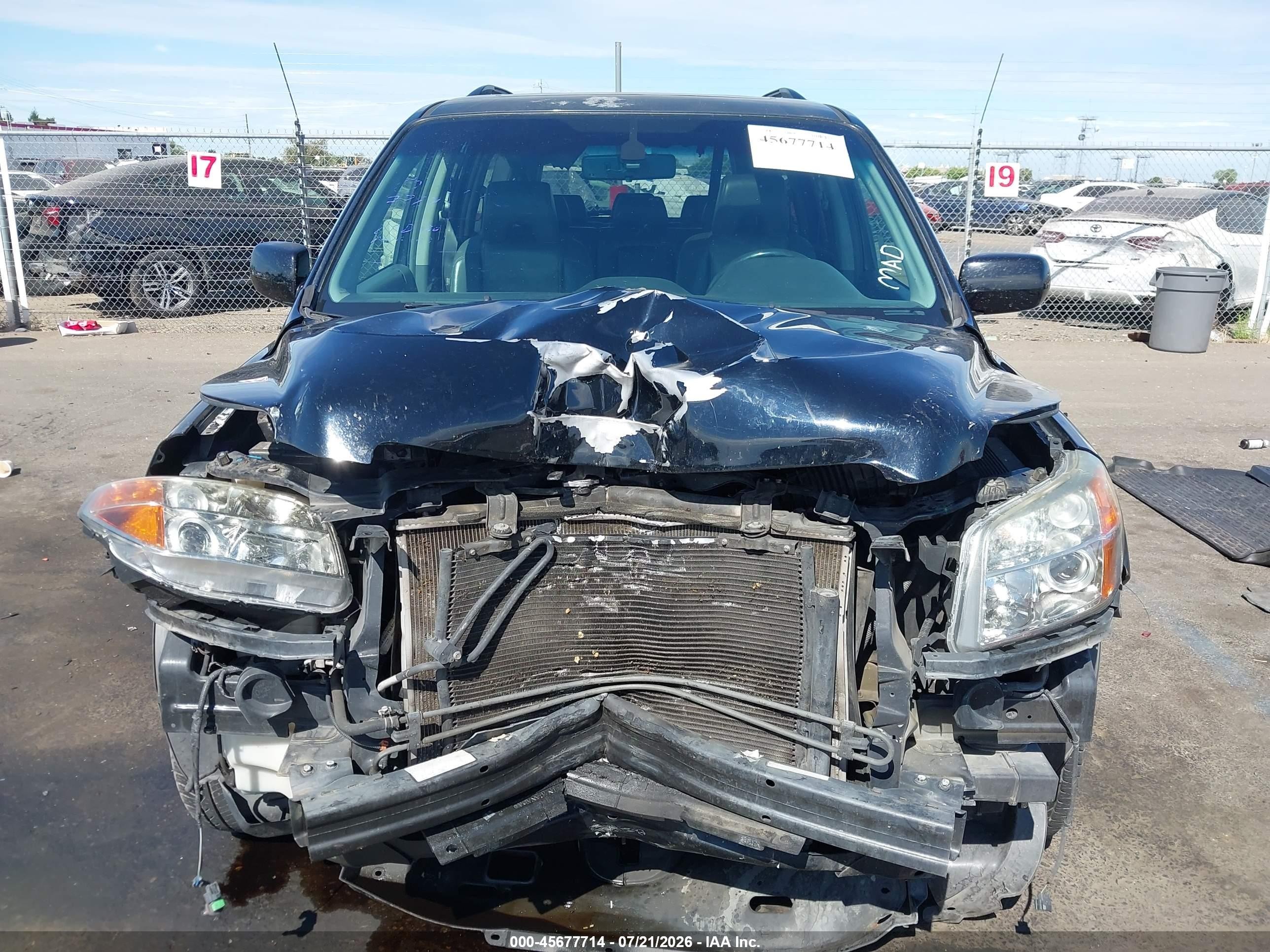 2006 Honda Pilot Ex-l Black vin: 5FNYF28626B010903