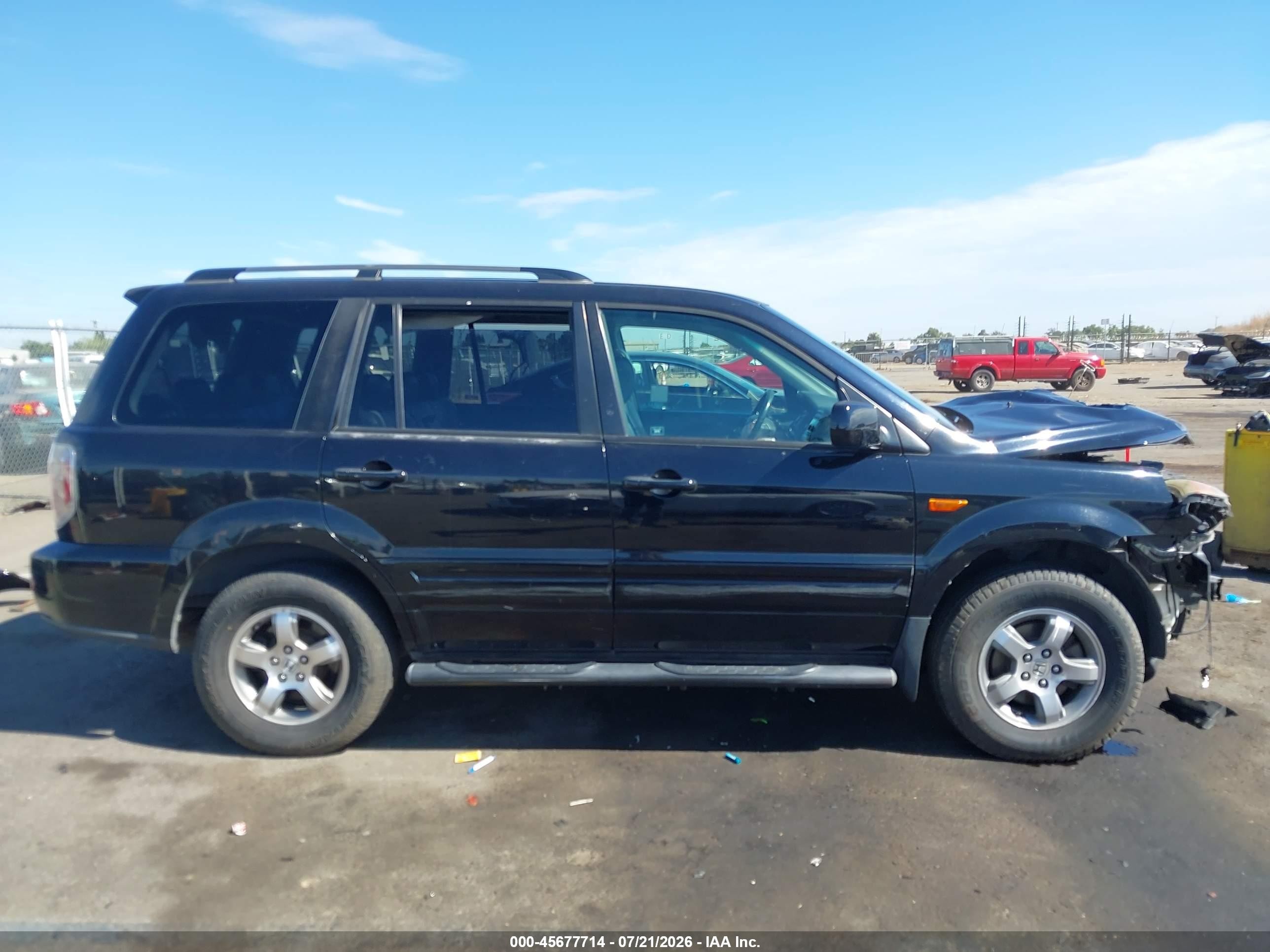 2006 Honda Pilot Ex-l Black vin: 5FNYF28626B010903