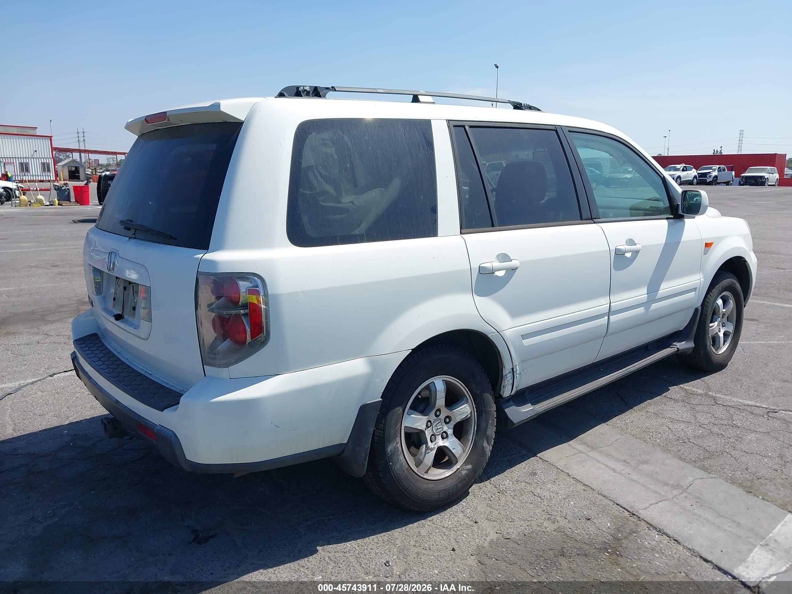 2006 Honda Pilot Ex-l White vin: 5FNYF28626B019455