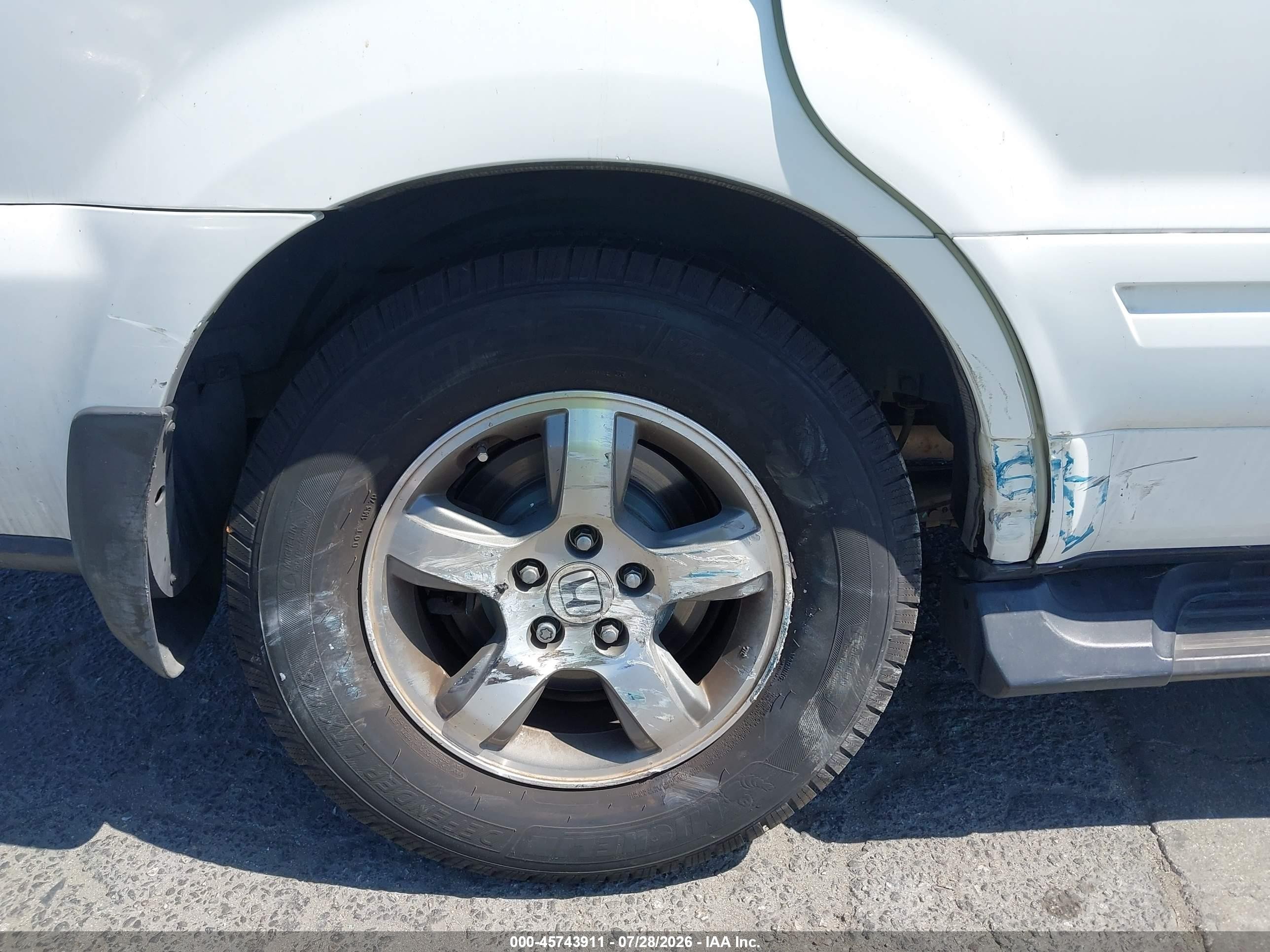 2006 Honda Pilot Ex-l White vin: 5FNYF28626B019455