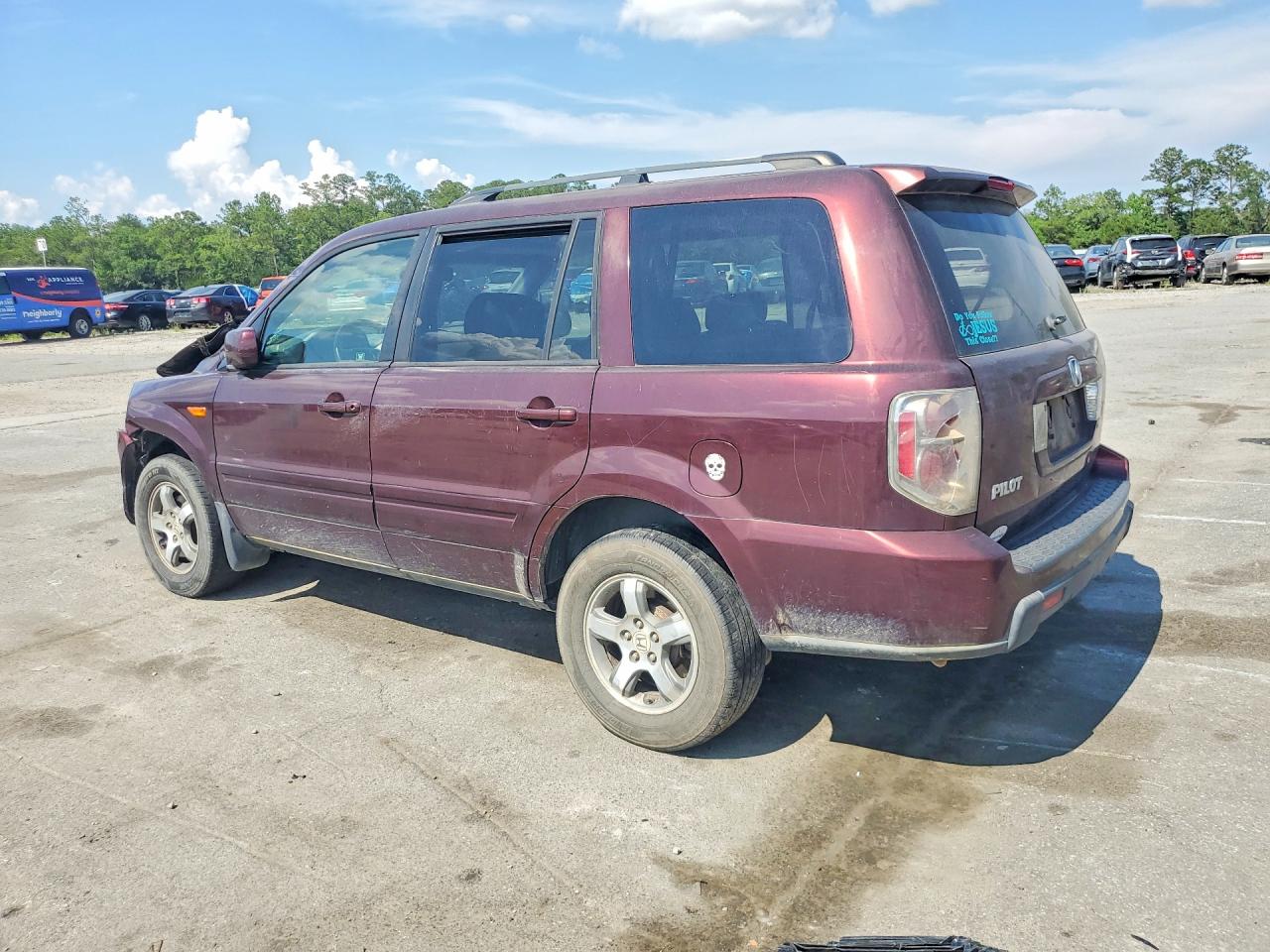 2007 Honda Pilot Exl Burgundy vin: 5FNYF28627B032255