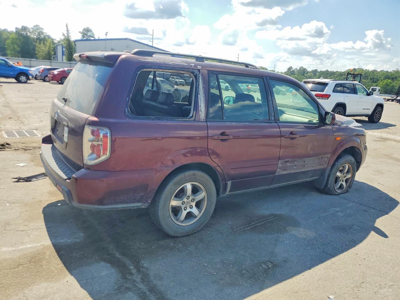 2007 Honda Pilot Exl Burgundy vin: 5FNYF28627B032255