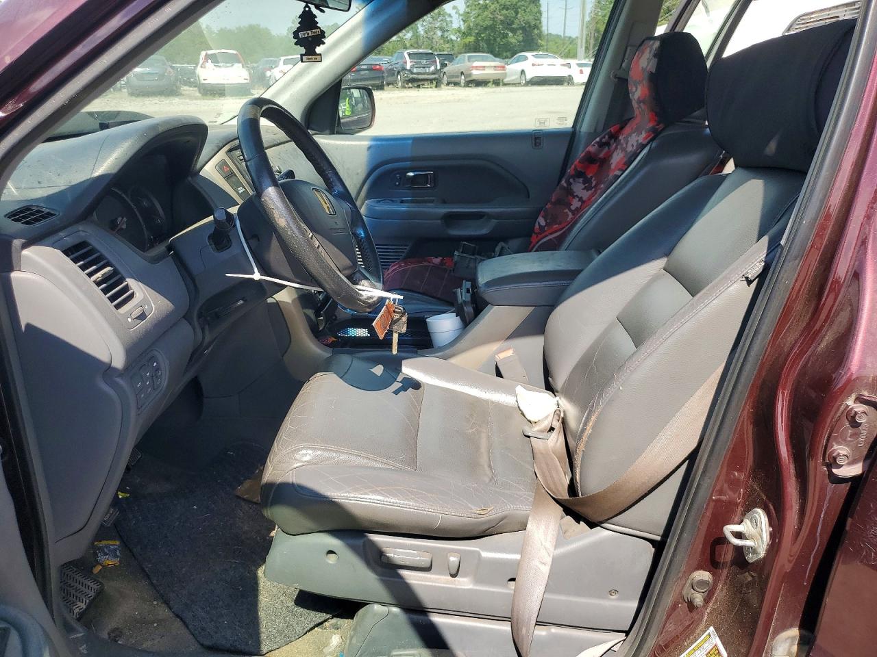 2007 Honda Pilot Exl Burgundy vin: 5FNYF28627B032255