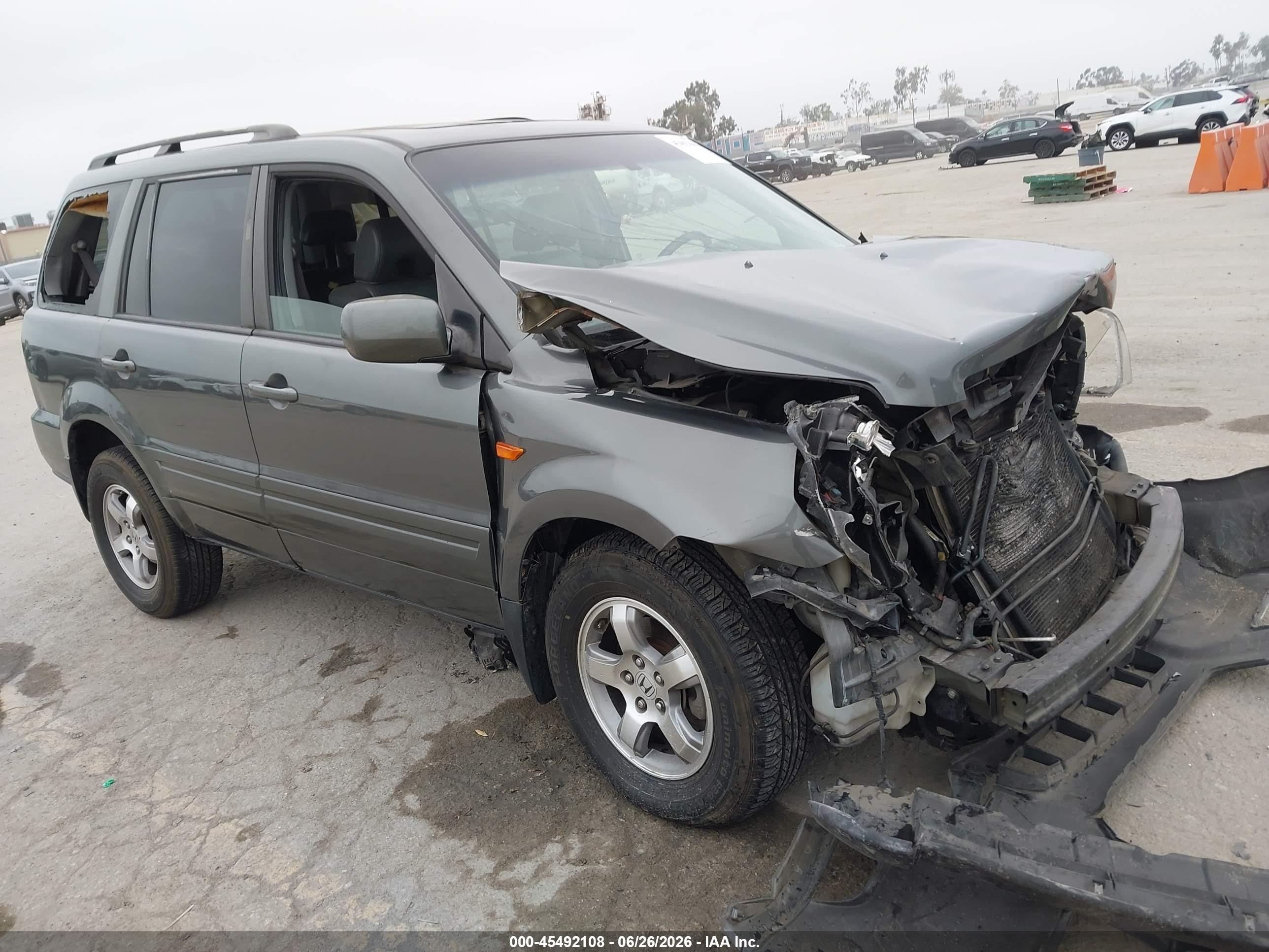 2008 Honda Pilot Ex-l Gray vin: 5FNYF28628B018986
