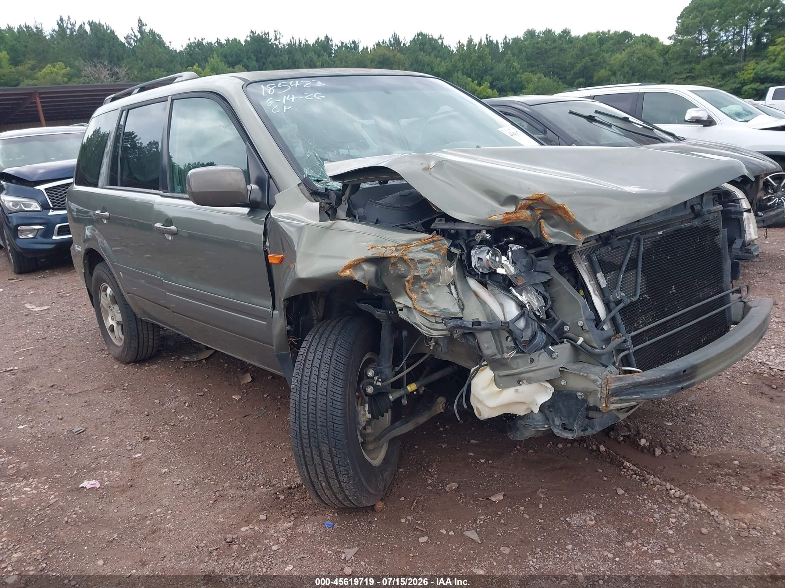 2008 Honda Pilot Ex-l Gray vin: 5FNYF28628B019975