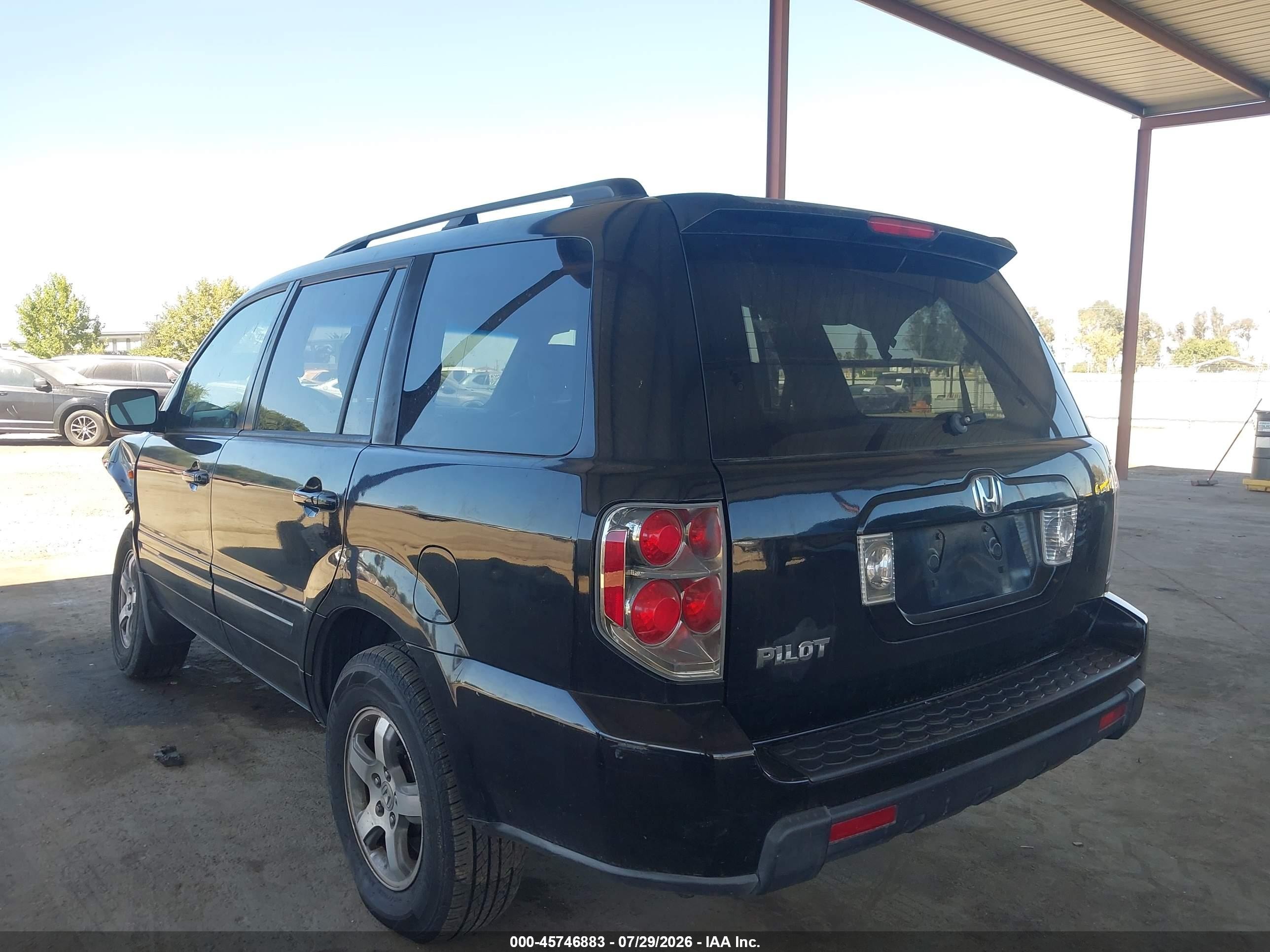 2006 Honda Pilot Ex-l Black vin: 5FNYF28636B022297