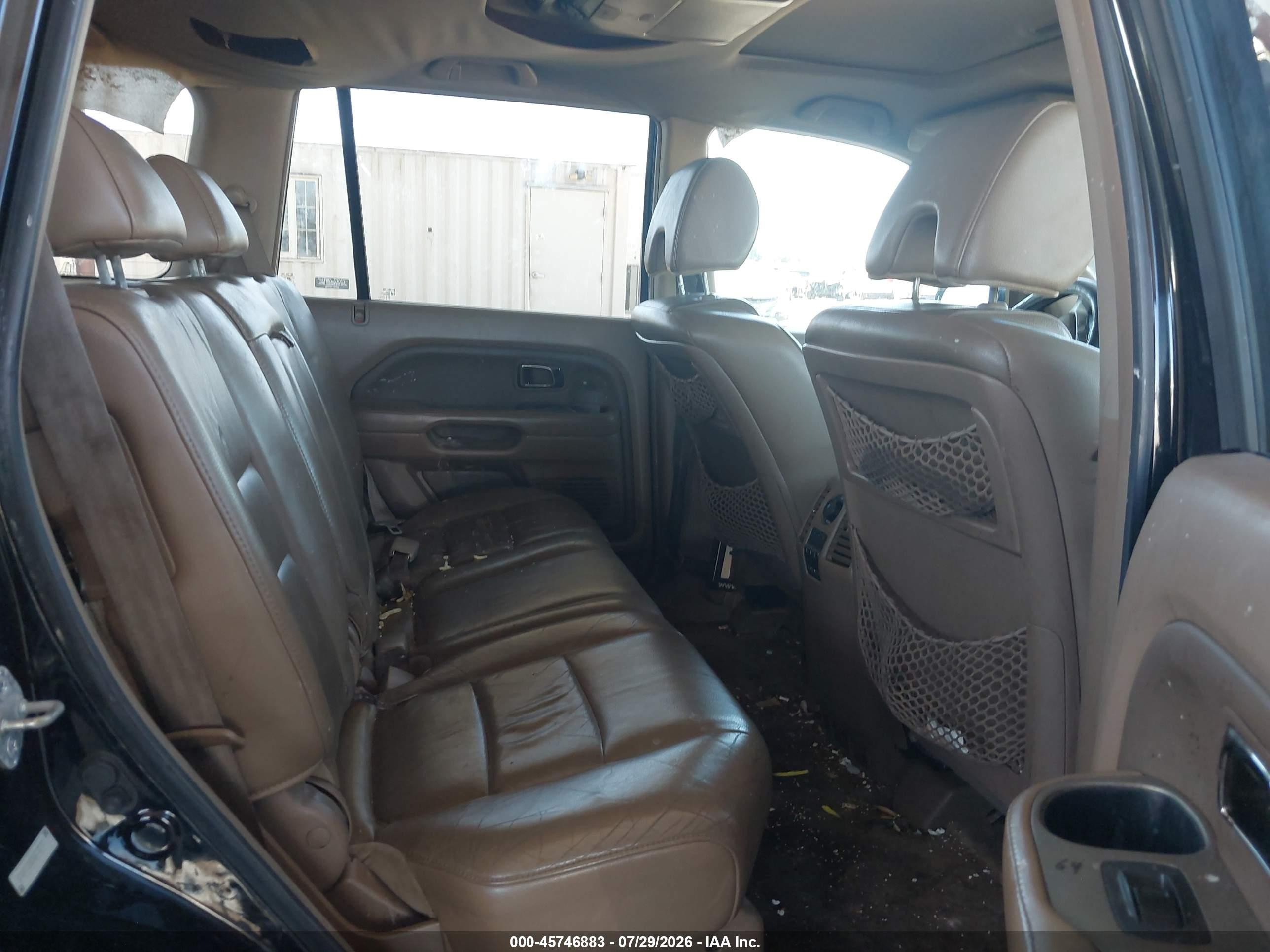 2006 Honda Pilot Ex-l Black vin: 5FNYF28636B022297