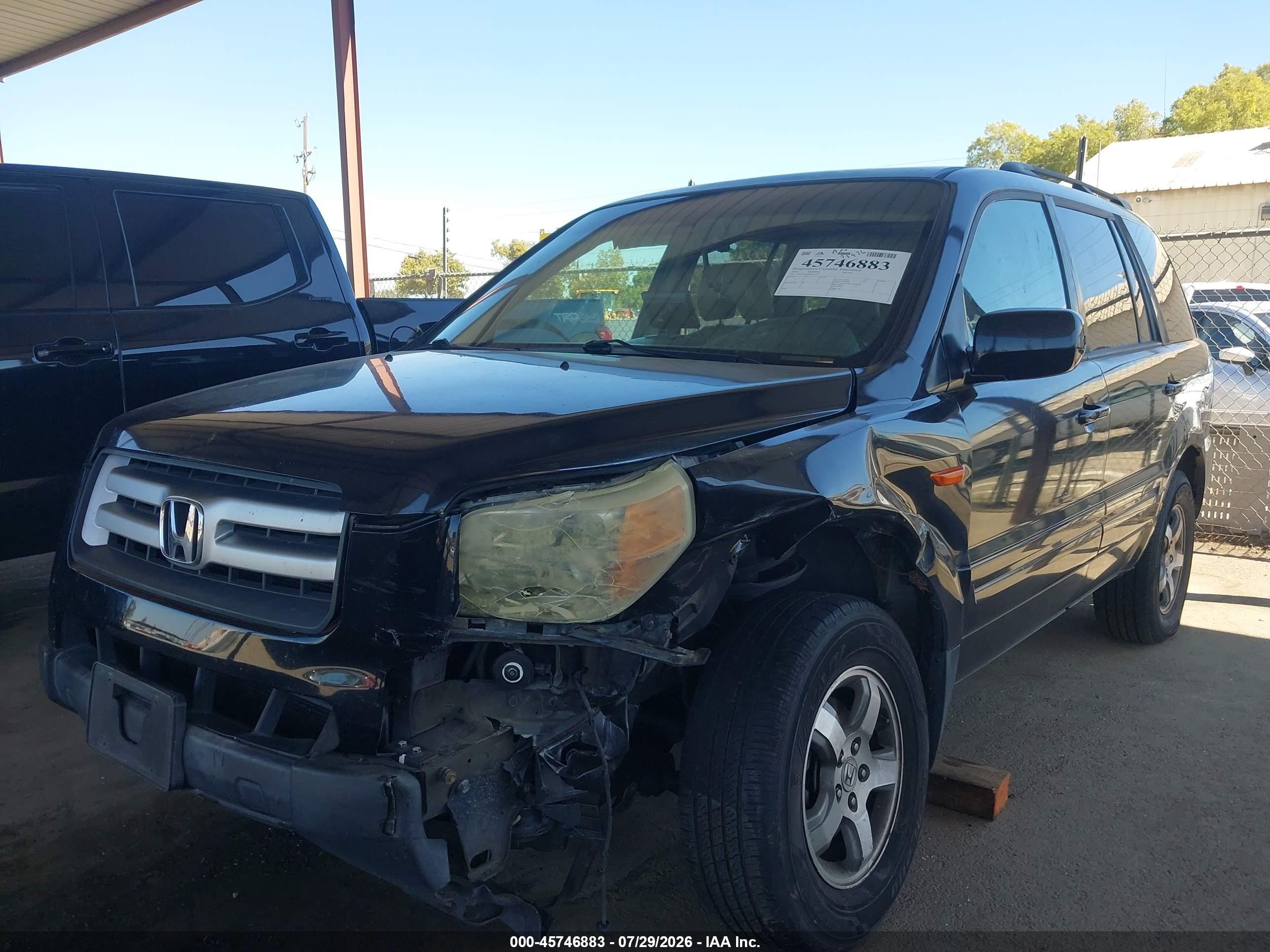 2006 Honda Pilot Ex-l Black vin: 5FNYF28636B022297