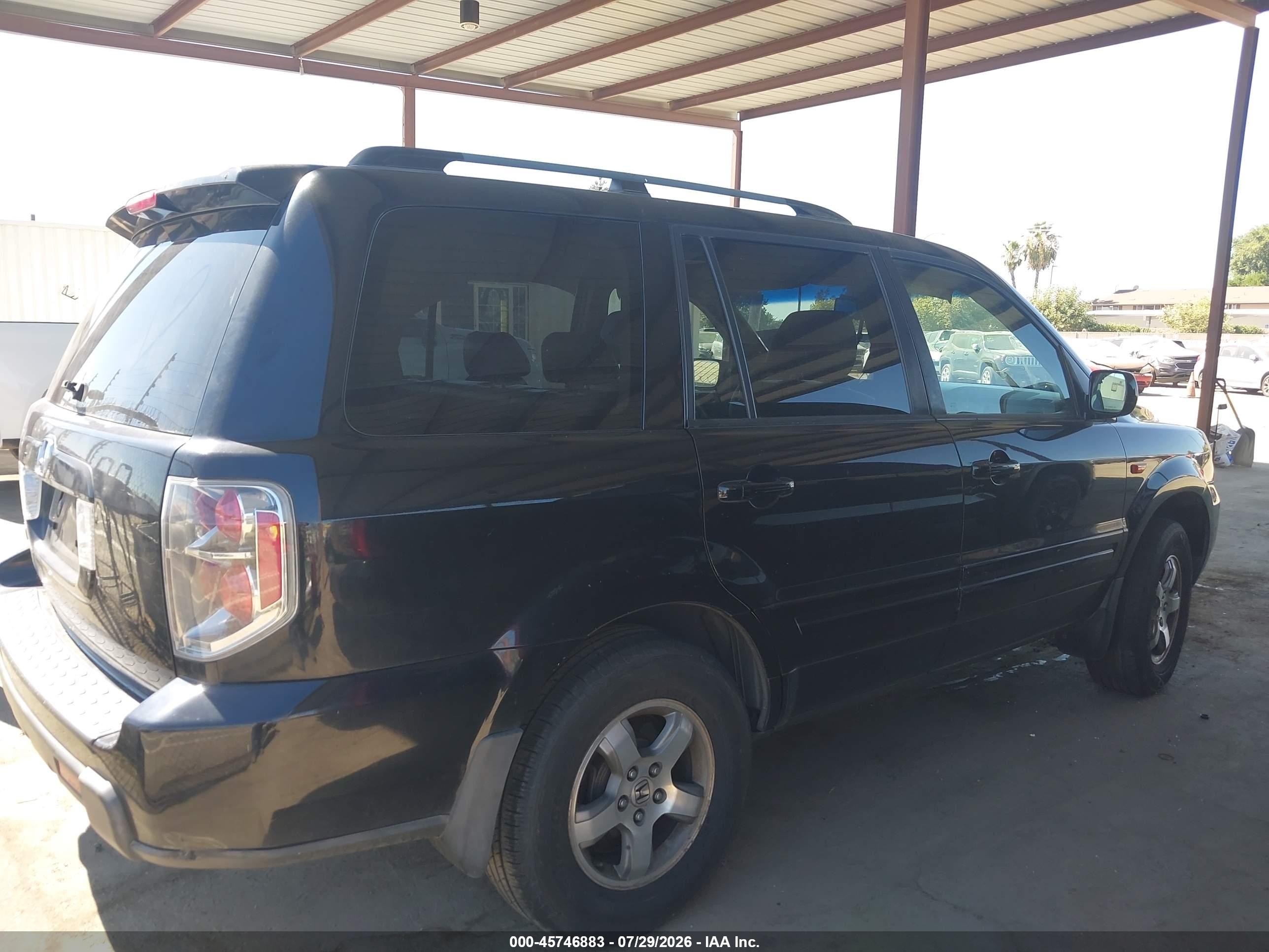 2006 Honda Pilot Ex-l Black vin: 5FNYF28636B022297