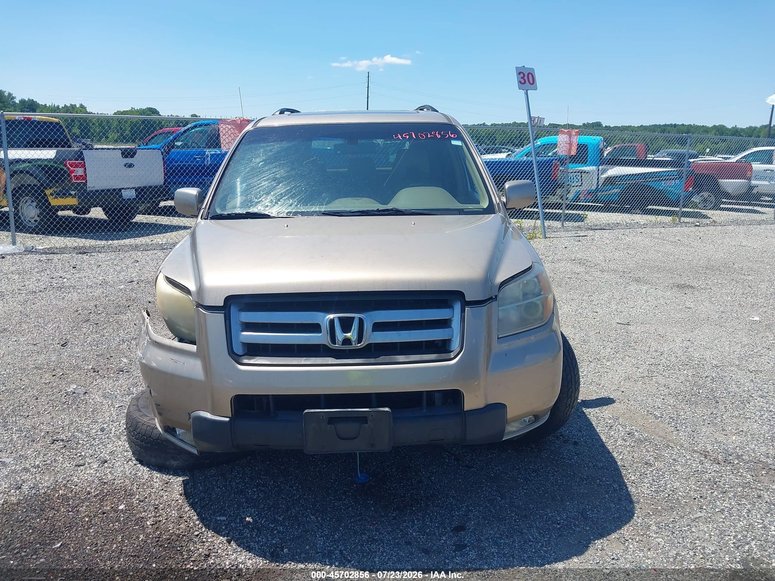 2007 Honda Pilot Ex-l Beige vin: 5FNYF28637B008935