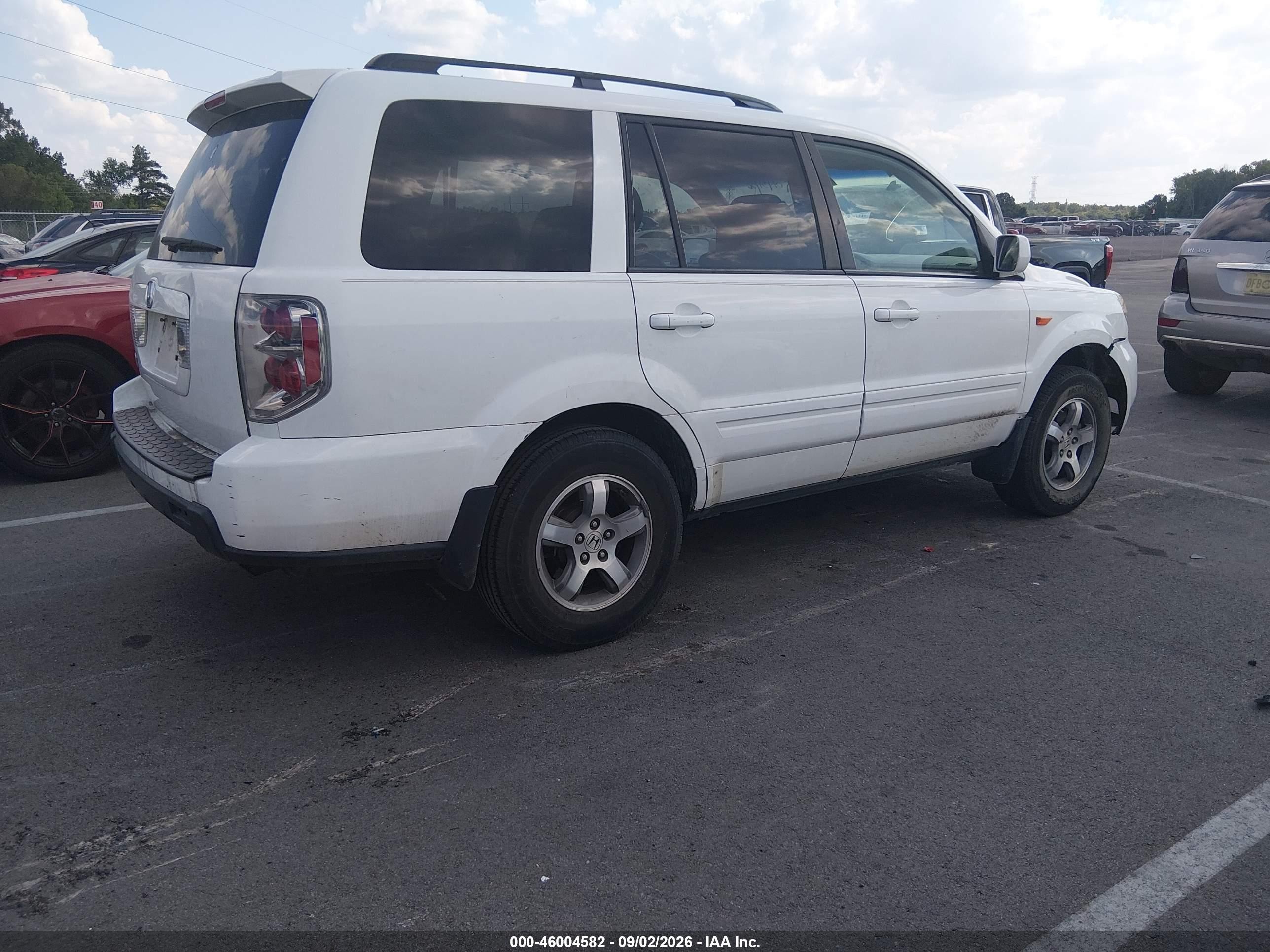 2007 Honda Pilot Ex-l White vin: 5FNYF28637B010202