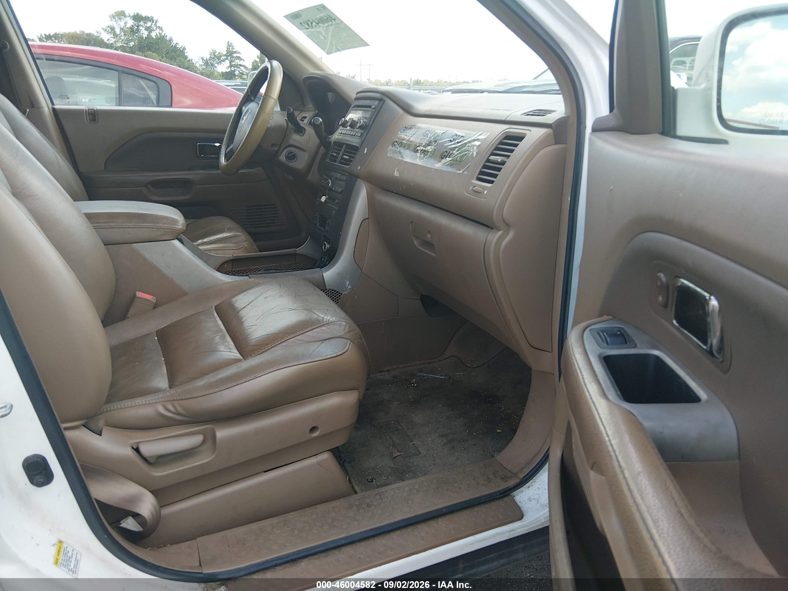 2007 Honda Pilot Ex-l White vin: 5FNYF28637B010202