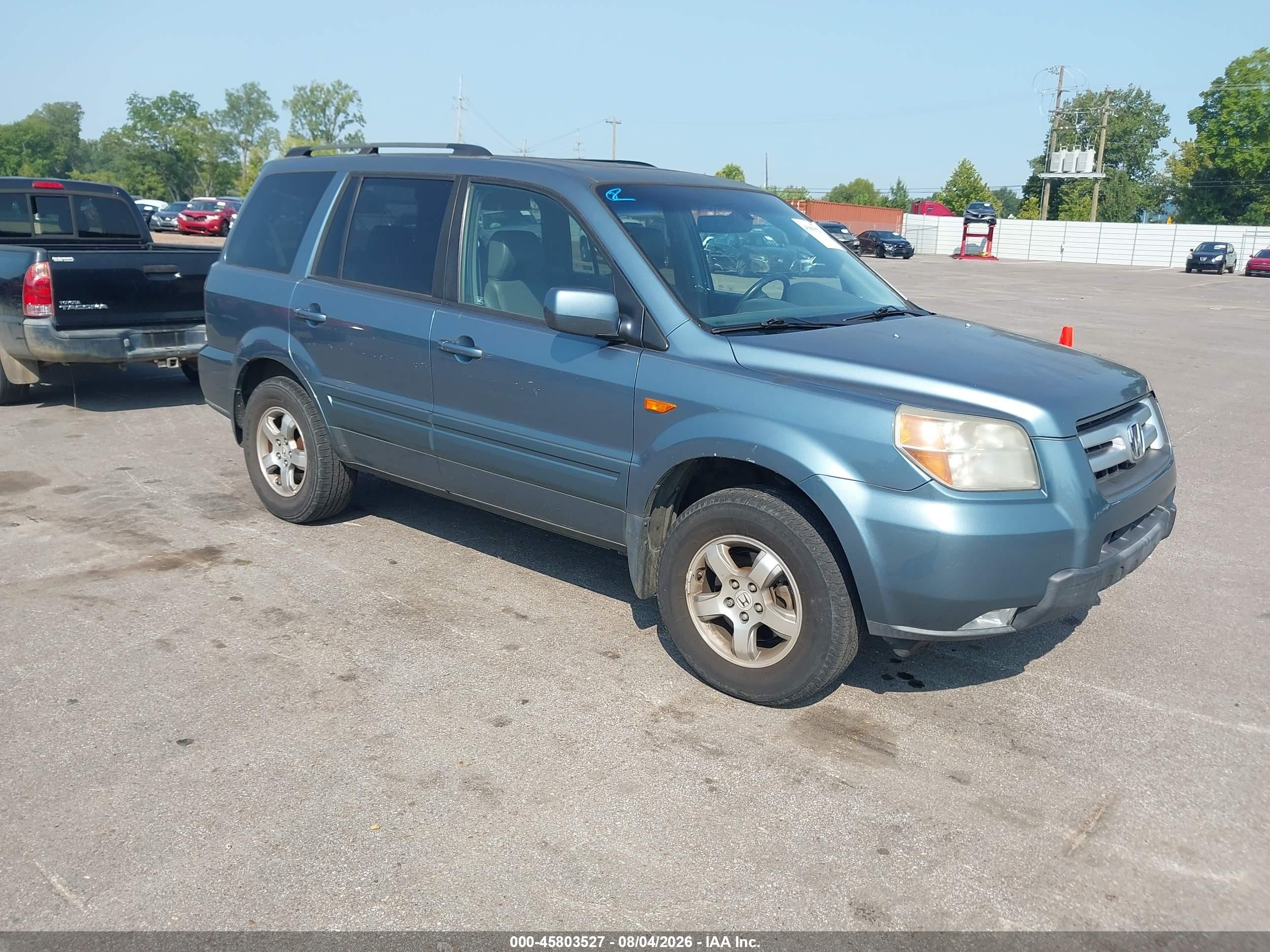 2008 Honda Pilot Ex-l Blue vin: 5FNYF28638B000576