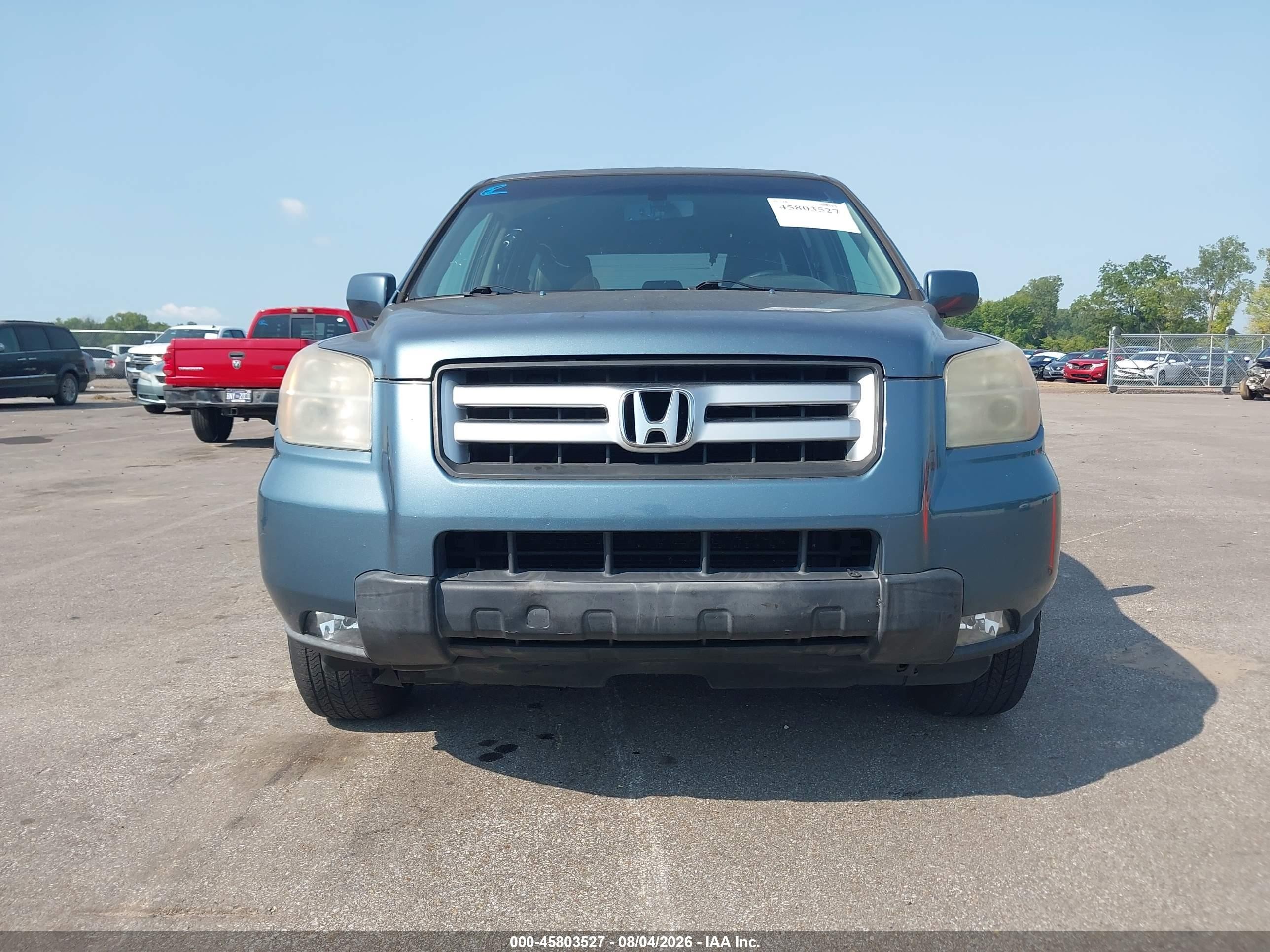 2008 Honda Pilot Ex-l Blue vin: 5FNYF28638B000576