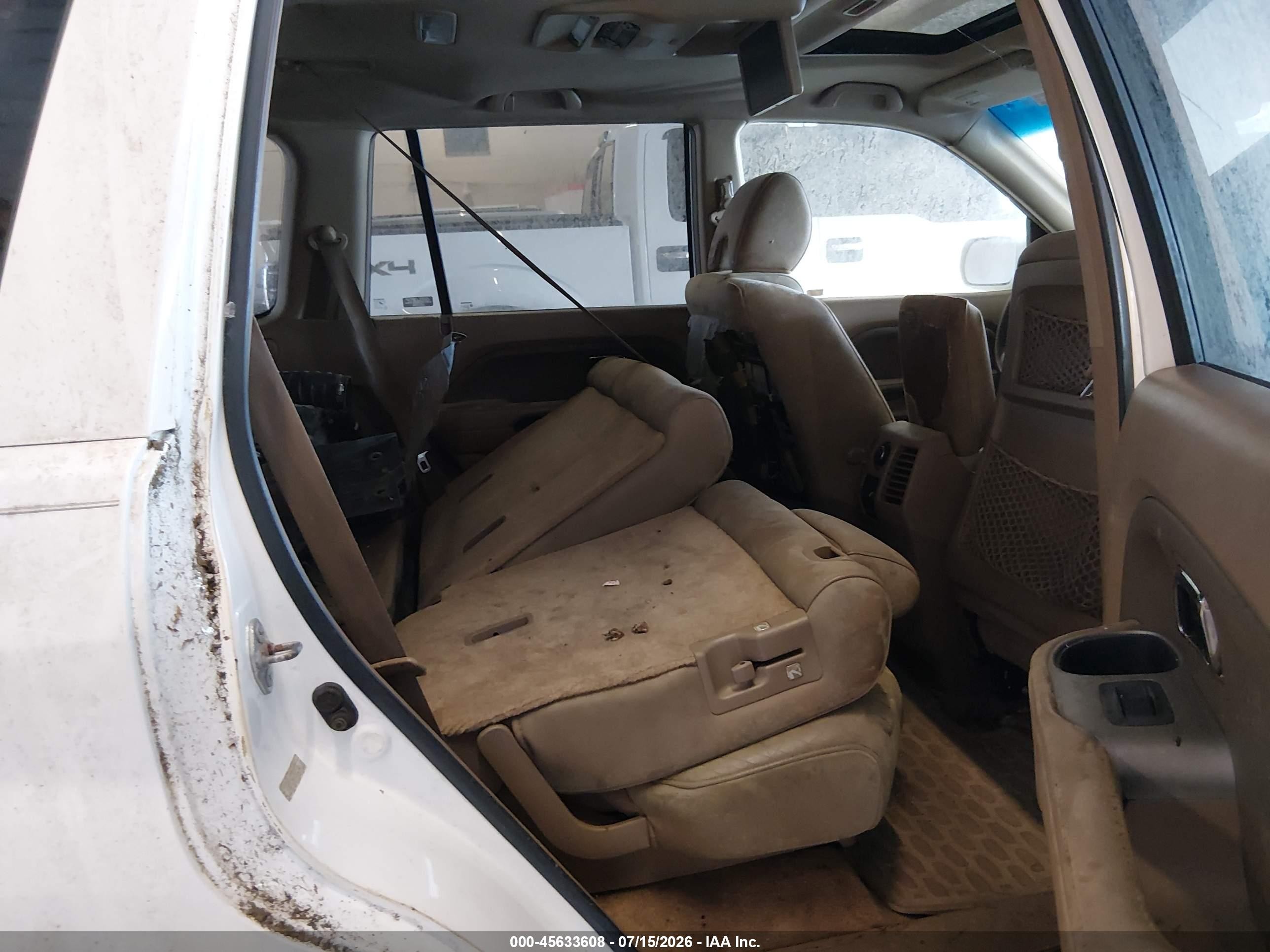 2007 Honda Pilot Ex-l White vin: 5FNYF28647B021466