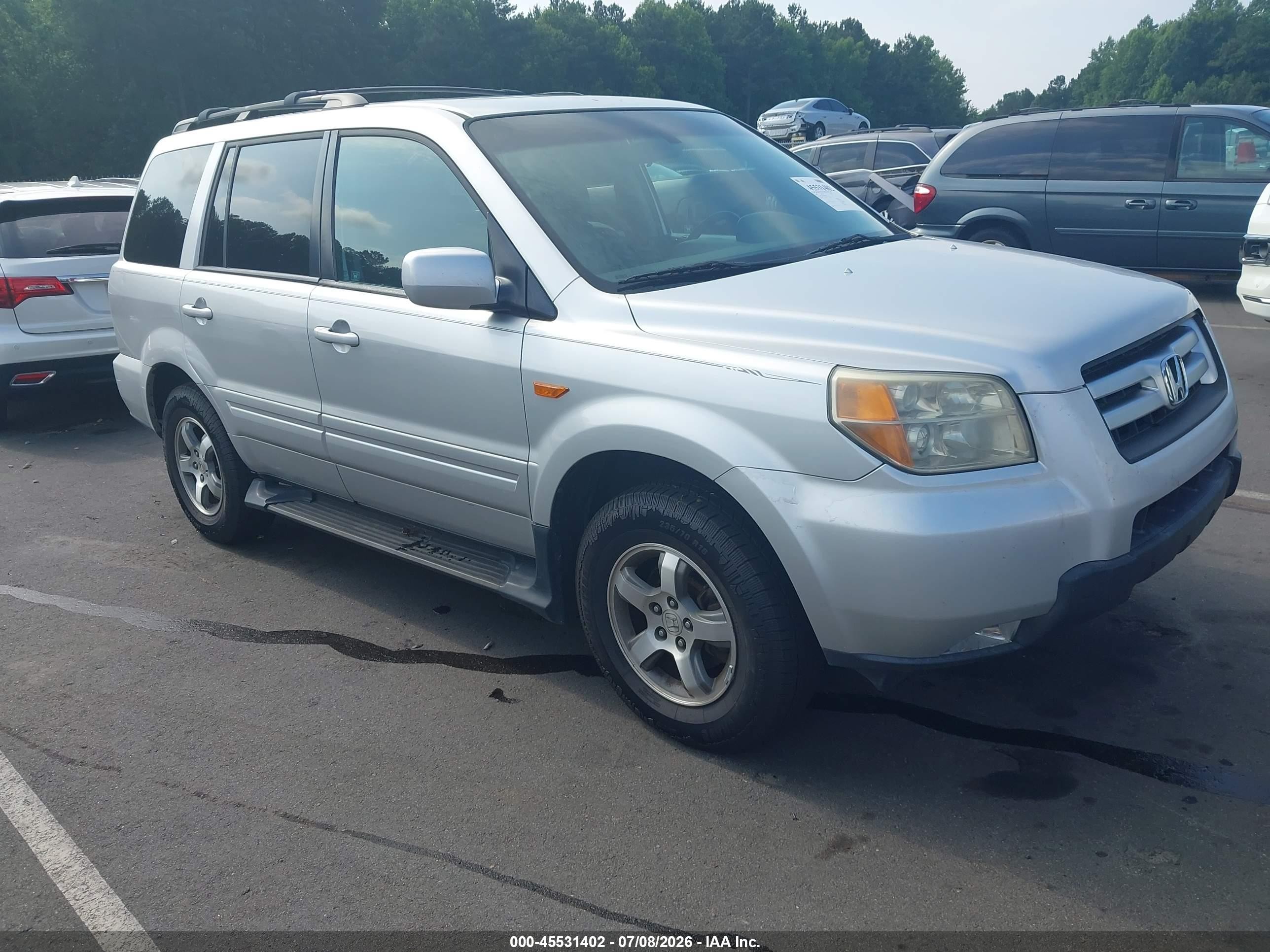 2007 Honda Pilot Ex-l Silver vin: 5FNYF28647B024206