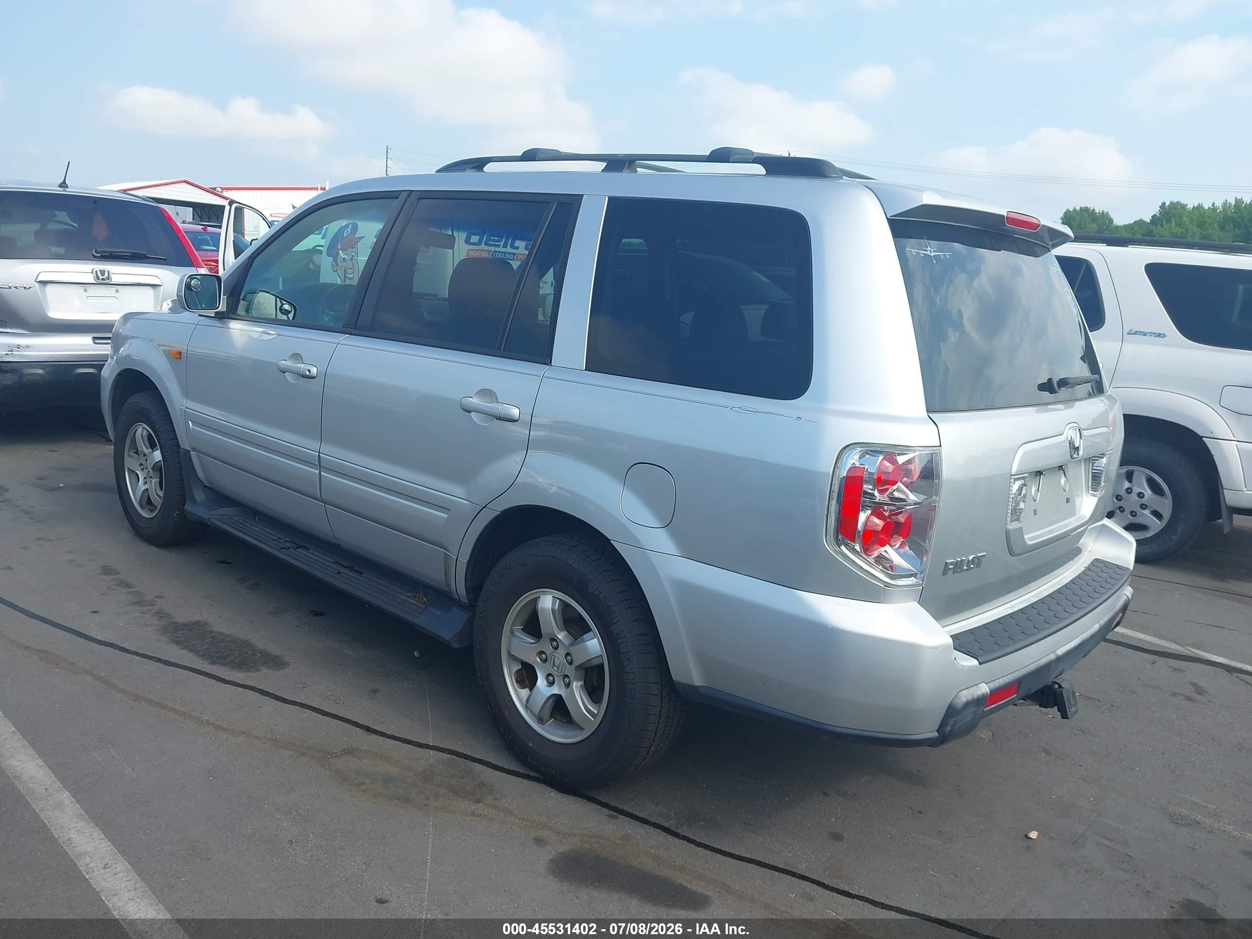 2007 Honda Pilot Ex-l Silver vin: 5FNYF28647B024206