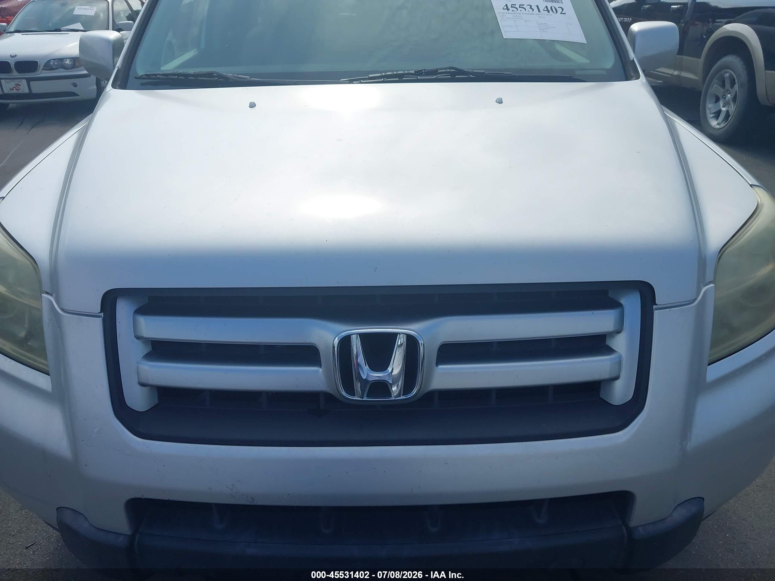 2007 Honda Pilot Ex-l Silver vin: 5FNYF28647B024206