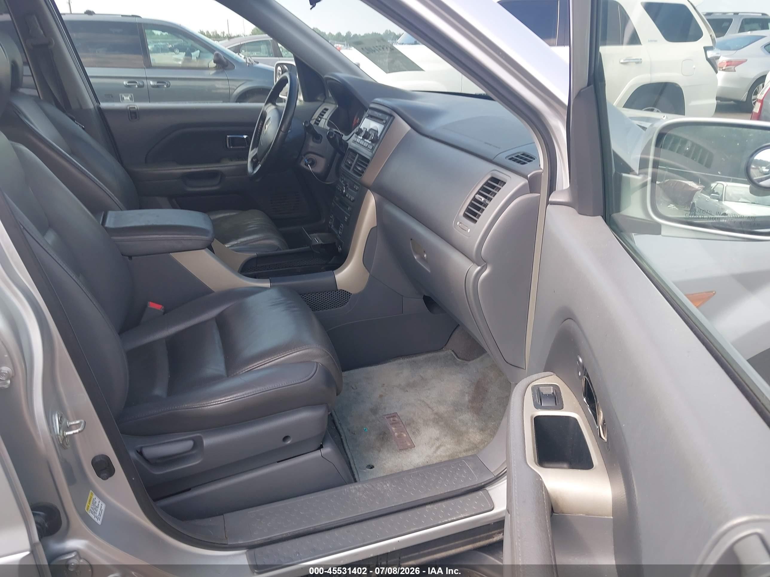 2007 Honda Pilot Ex-l Silver vin: 5FNYF28647B024206
