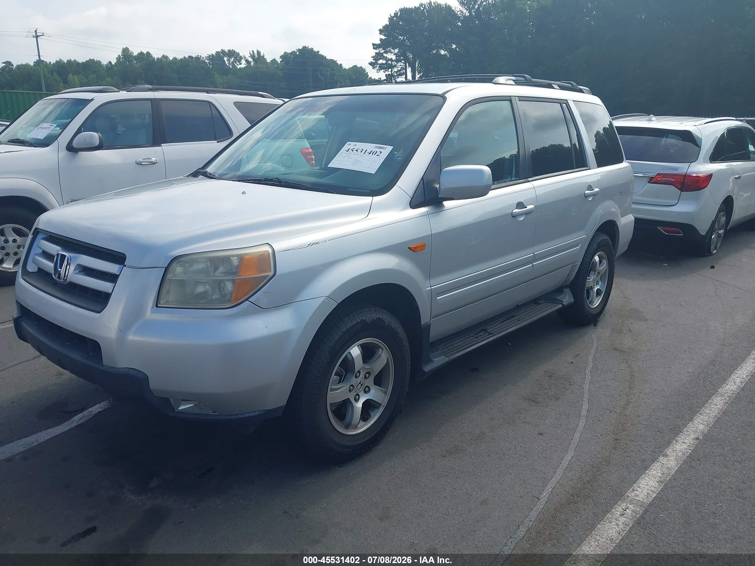 2007 Honda Pilot Ex-l Silver vin: 5FNYF28647B024206
