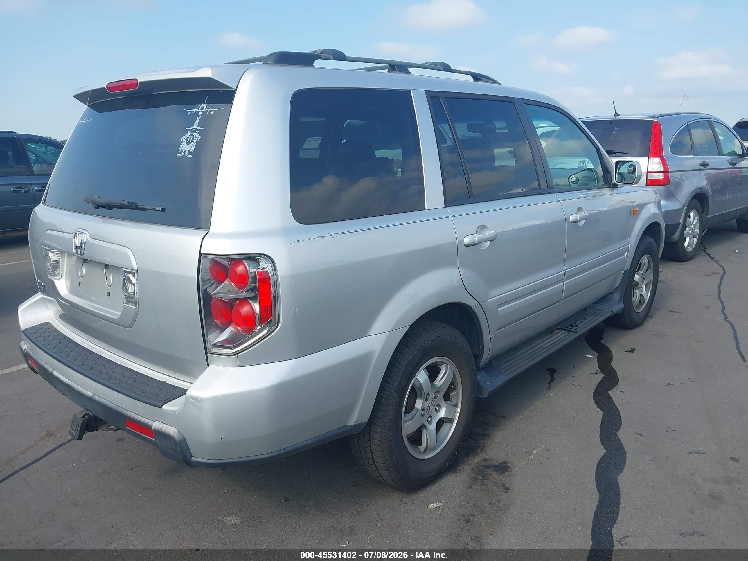2007 Honda Pilot Ex-l Silver vin: 5FNYF28647B024206