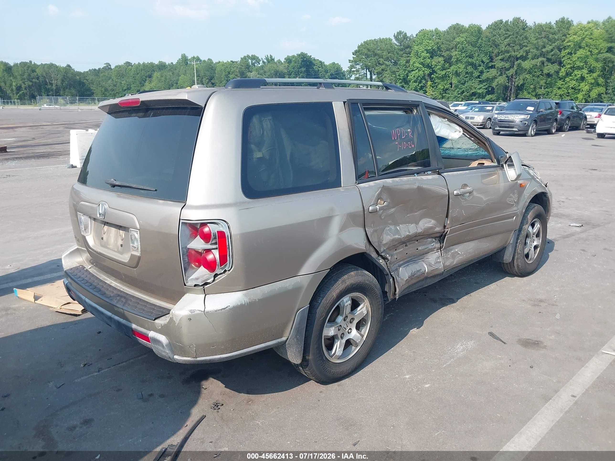 2006 Honda Pilot Ex-l Gold vin: 5FNYF28656B000575