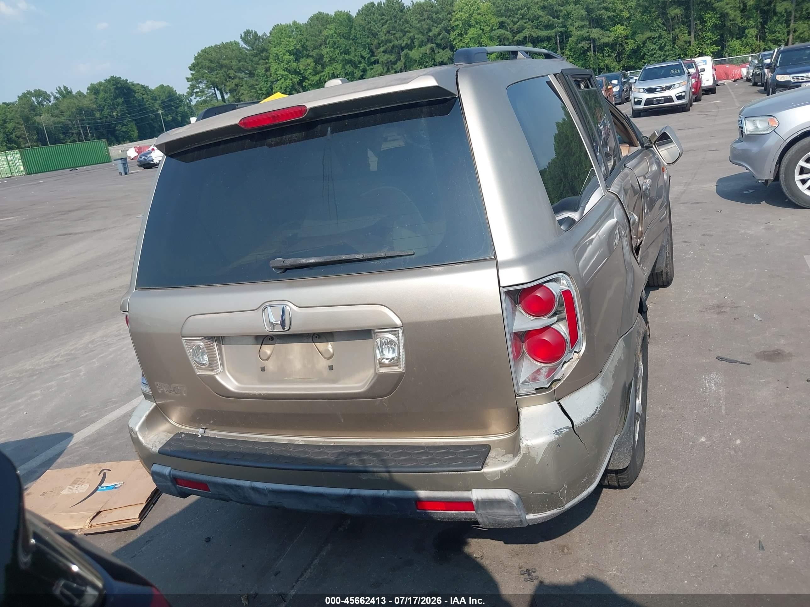 2006 Honda Pilot Ex-l Gold vin: 5FNYF28656B000575