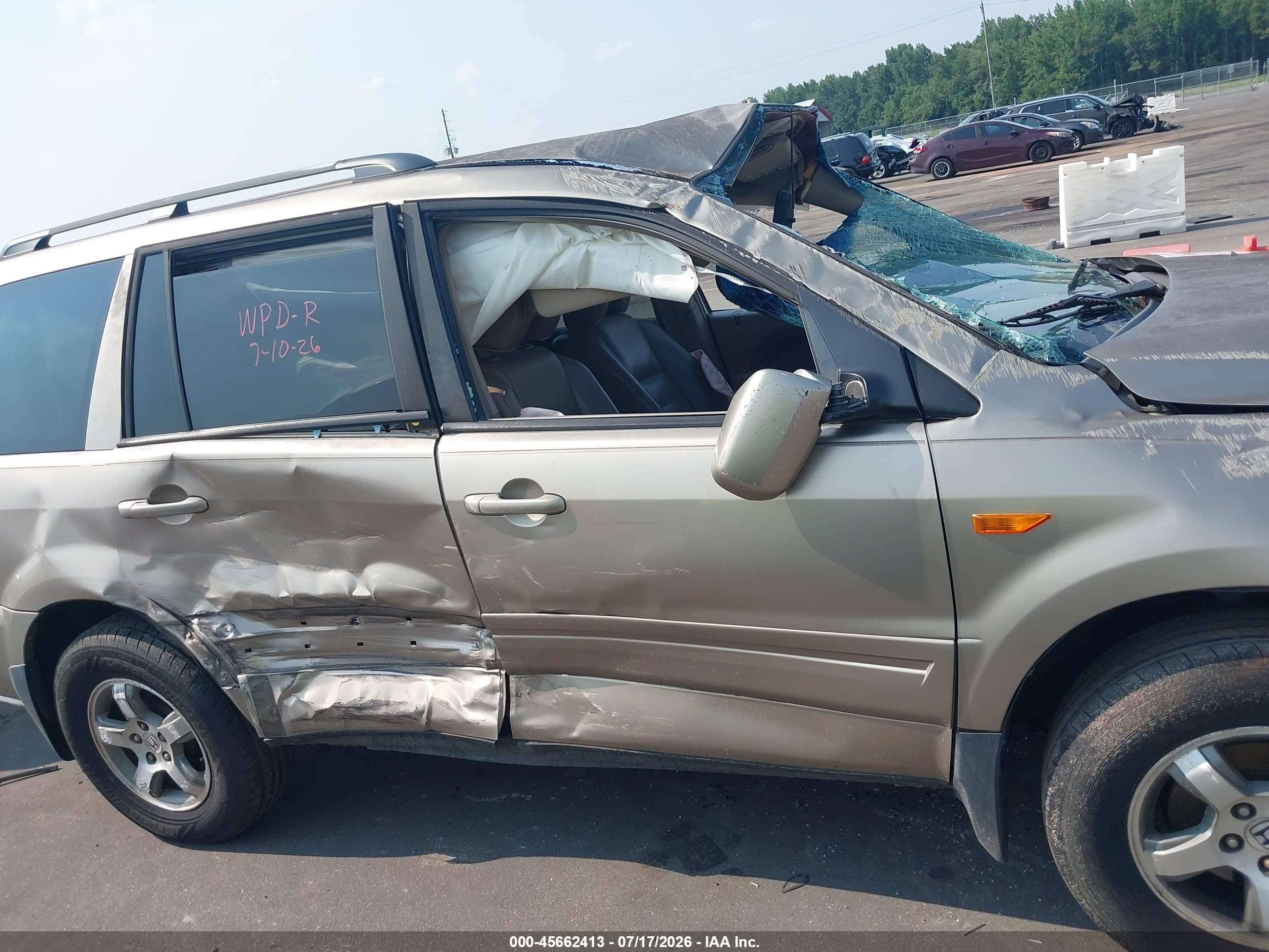 2006 Honda Pilot Ex-l Gold vin: 5FNYF28656B000575