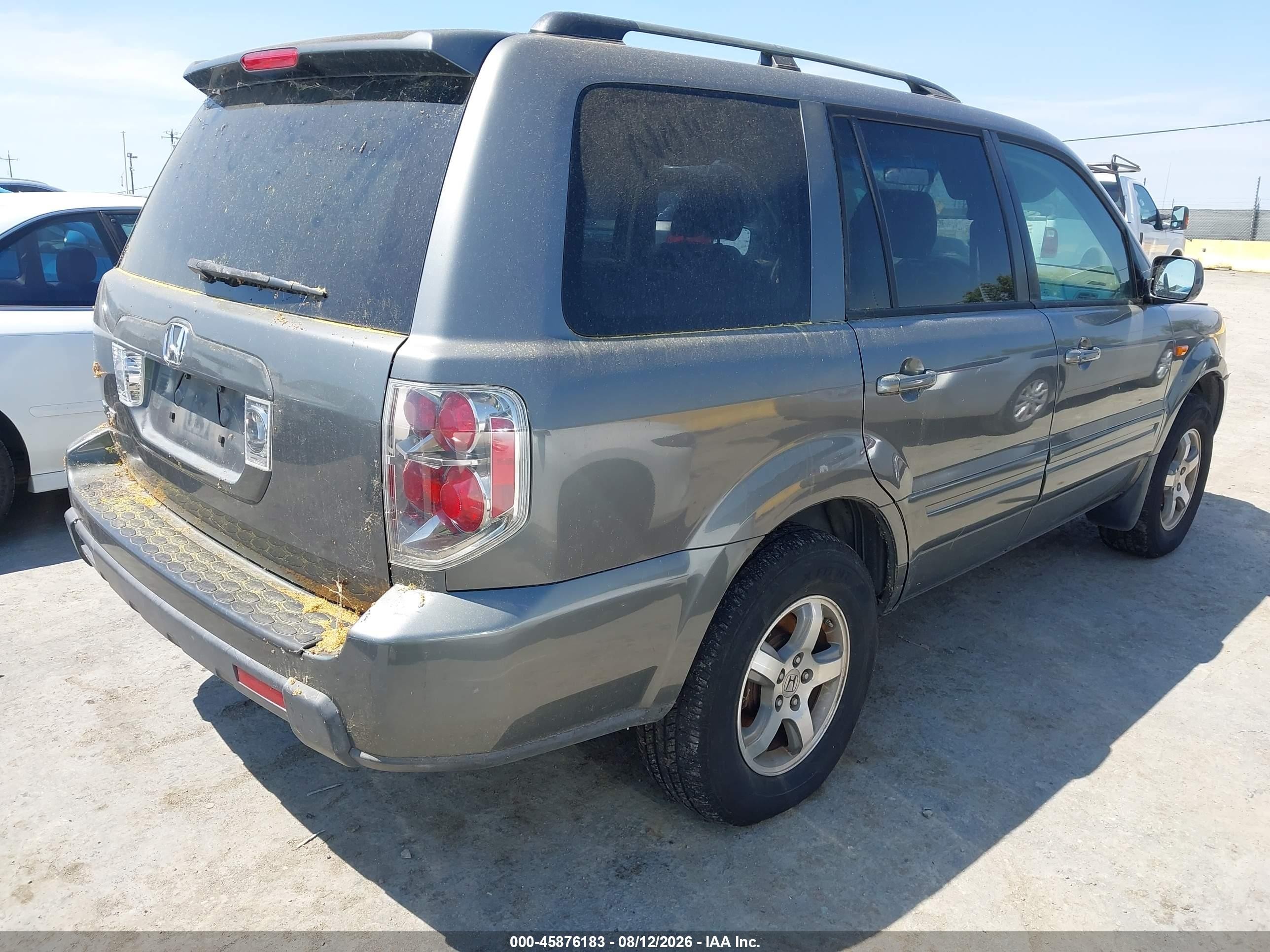 2007 Honda Pilot Ex-l Gray vin: 5FNYF28657B009763