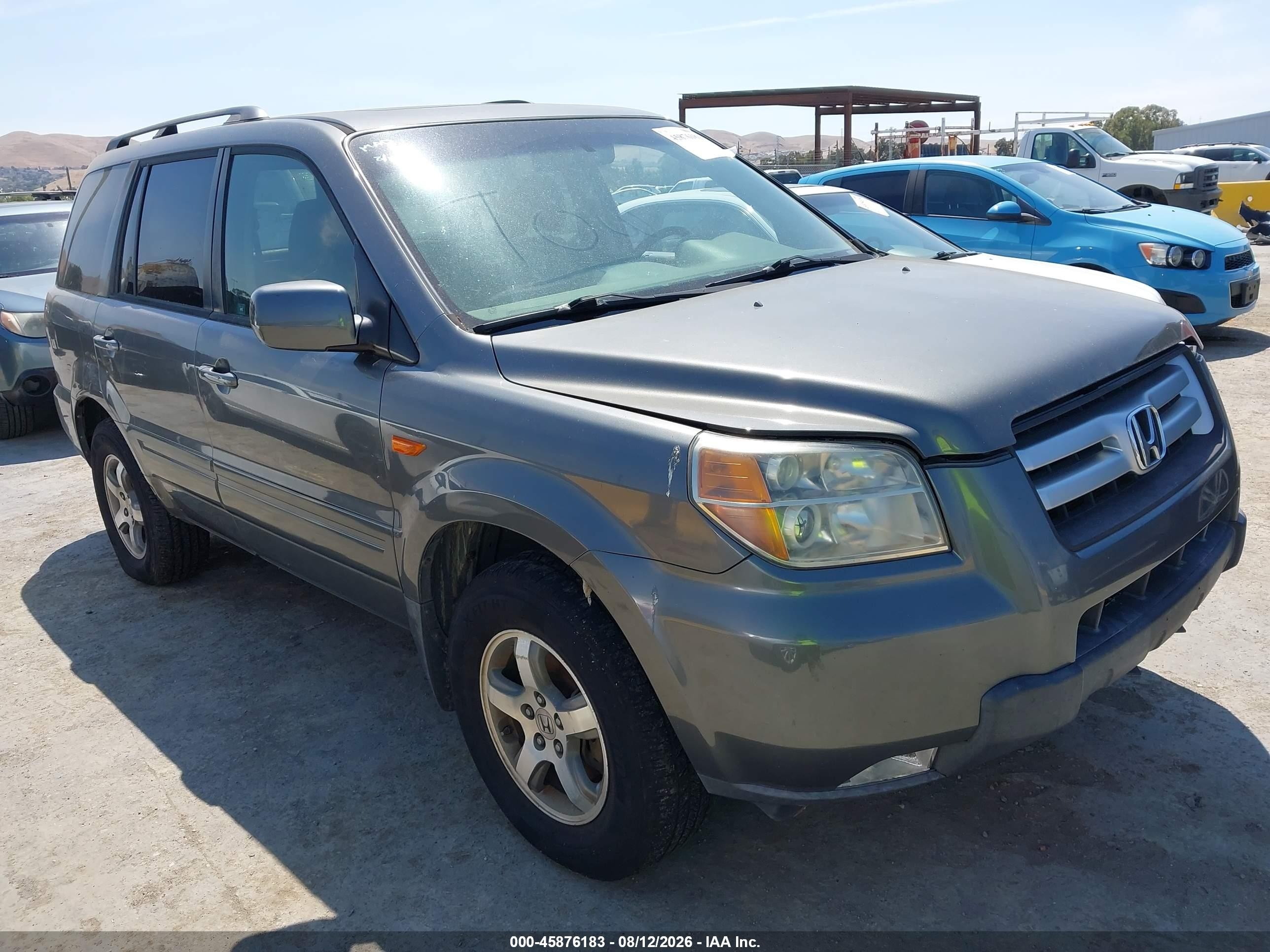 2007 Honda Pilot Ex-l Gray vin: 5FNYF28657B009763