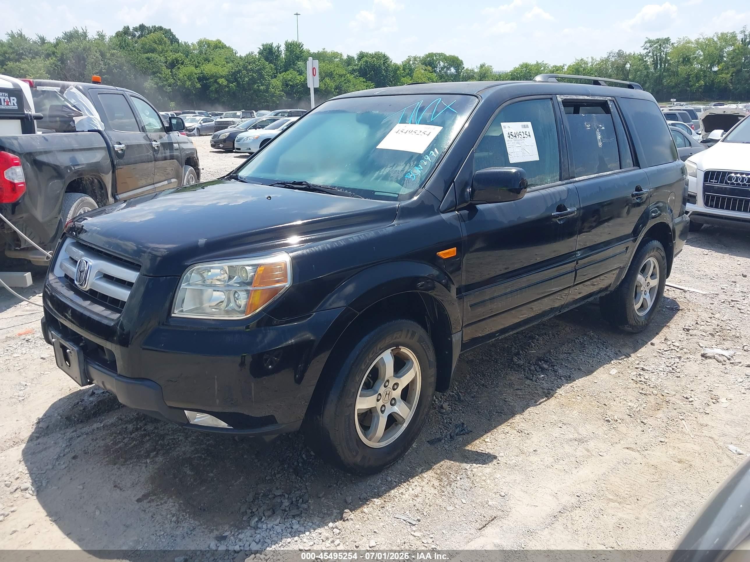2007 Honda Pilot Ex-l Black vin: 5FNYF28657B011819