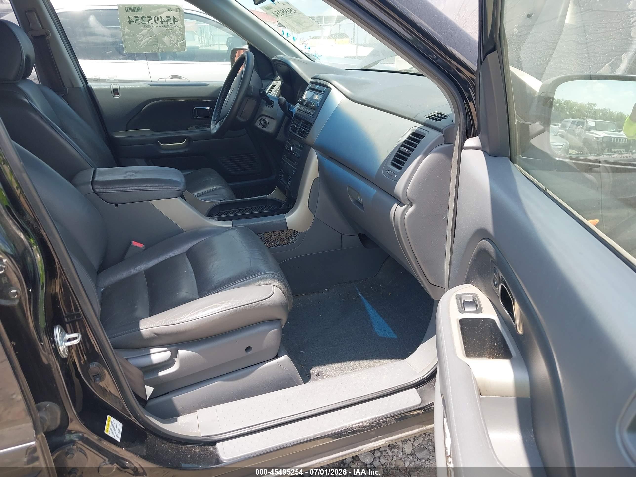 2007 Honda Pilot Ex-l Black vin: 5FNYF28657B011819