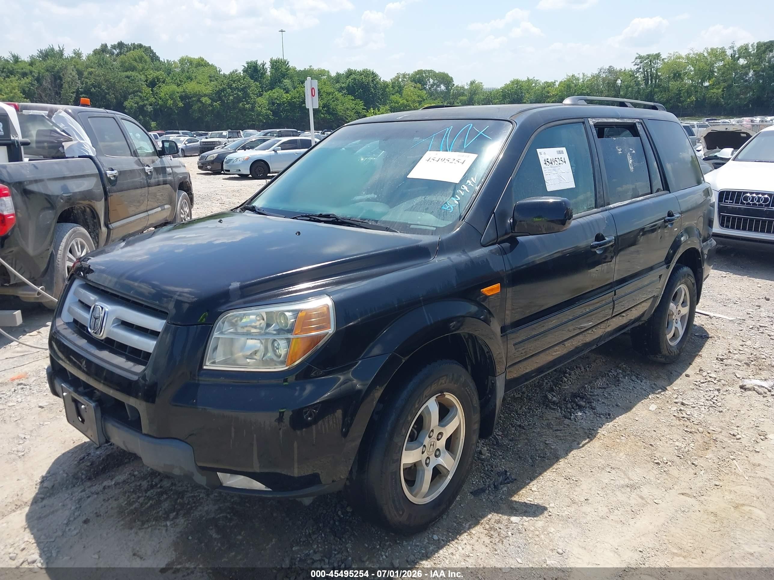 2007 Honda Pilot Ex-l Black vin: 5FNYF28657B011819
