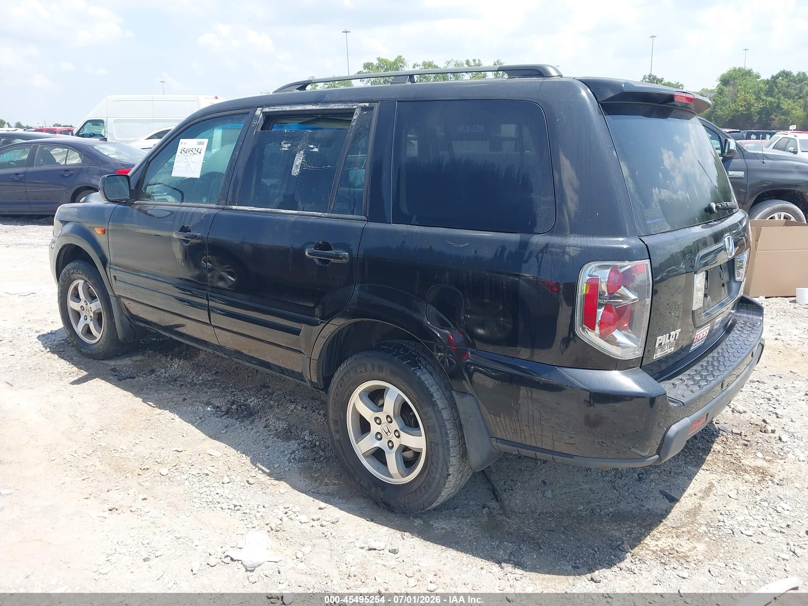 2007 Honda Pilot Ex-l Black vin: 5FNYF28657B011819