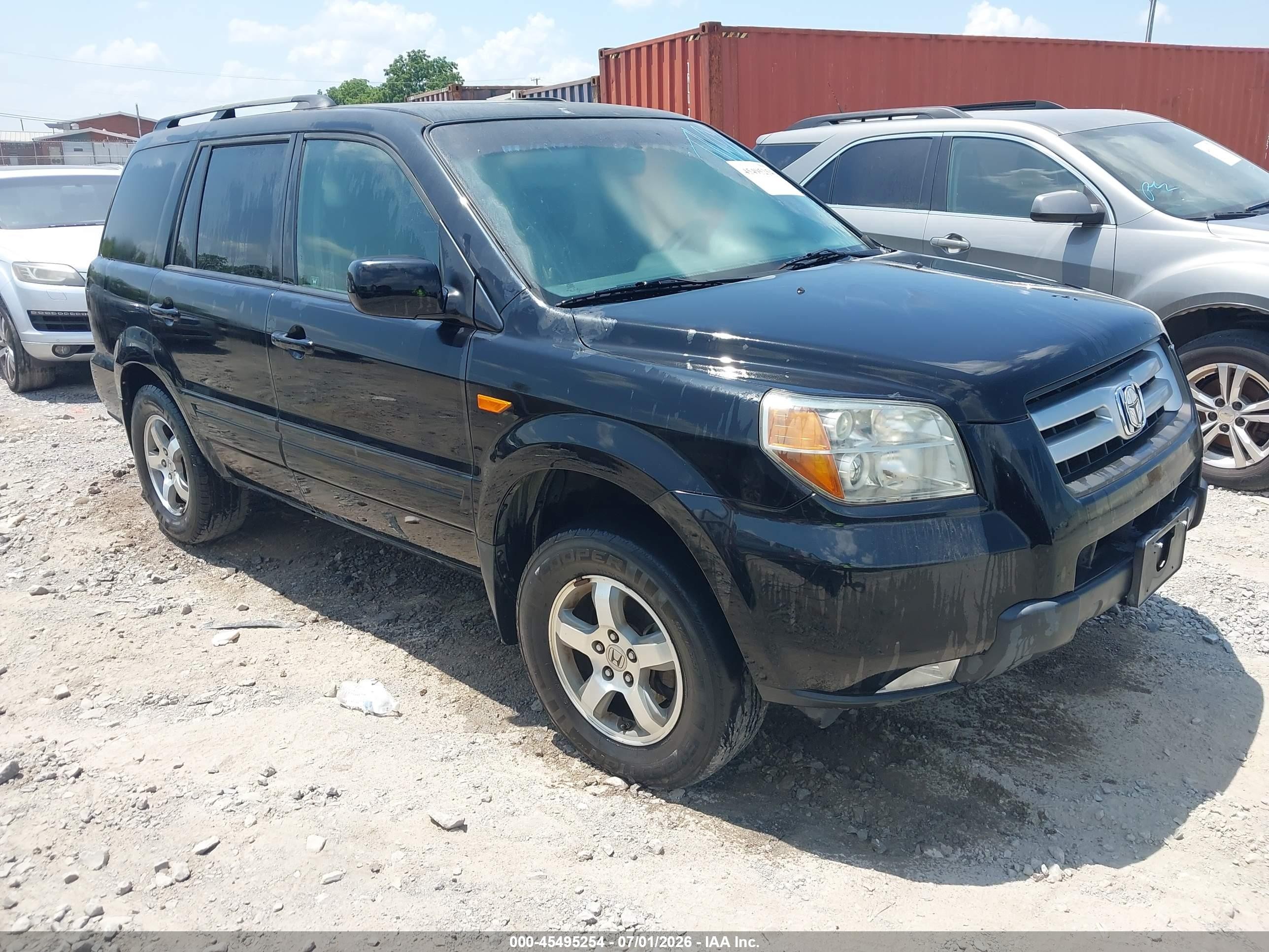 2007 Honda Pilot Ex-l Black vin: 5FNYF28657B011819