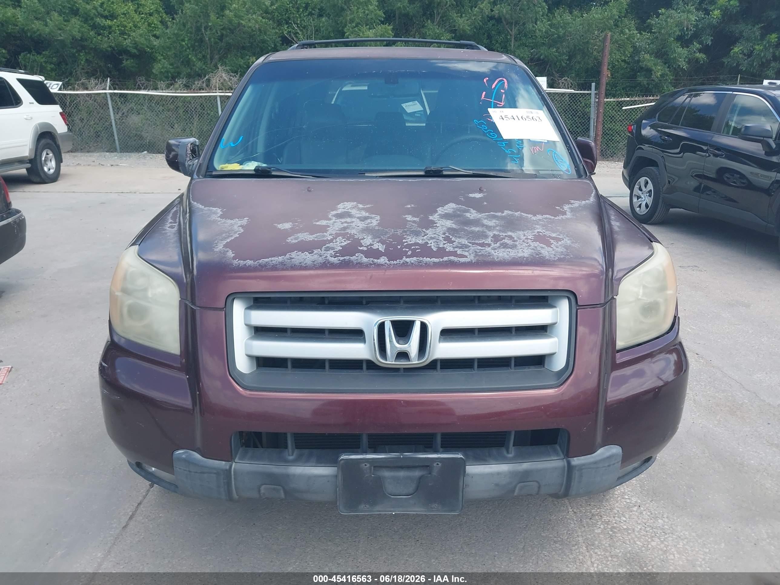 2008 Honda Pilot Ex-l Maroon vin: 5FNYF28658B005701