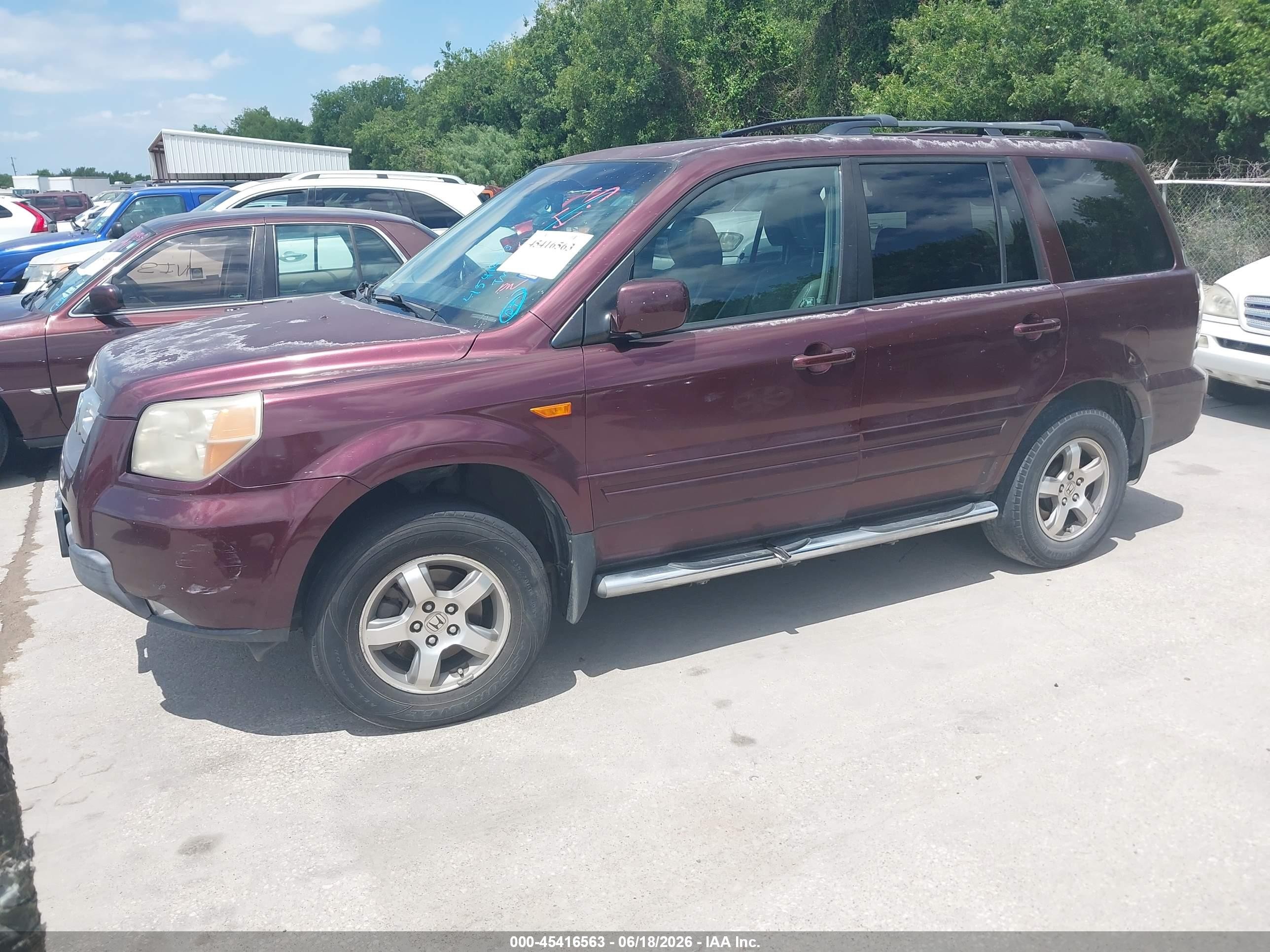 2008 Honda Pilot Ex-l Maroon vin: 5FNYF28658B005701