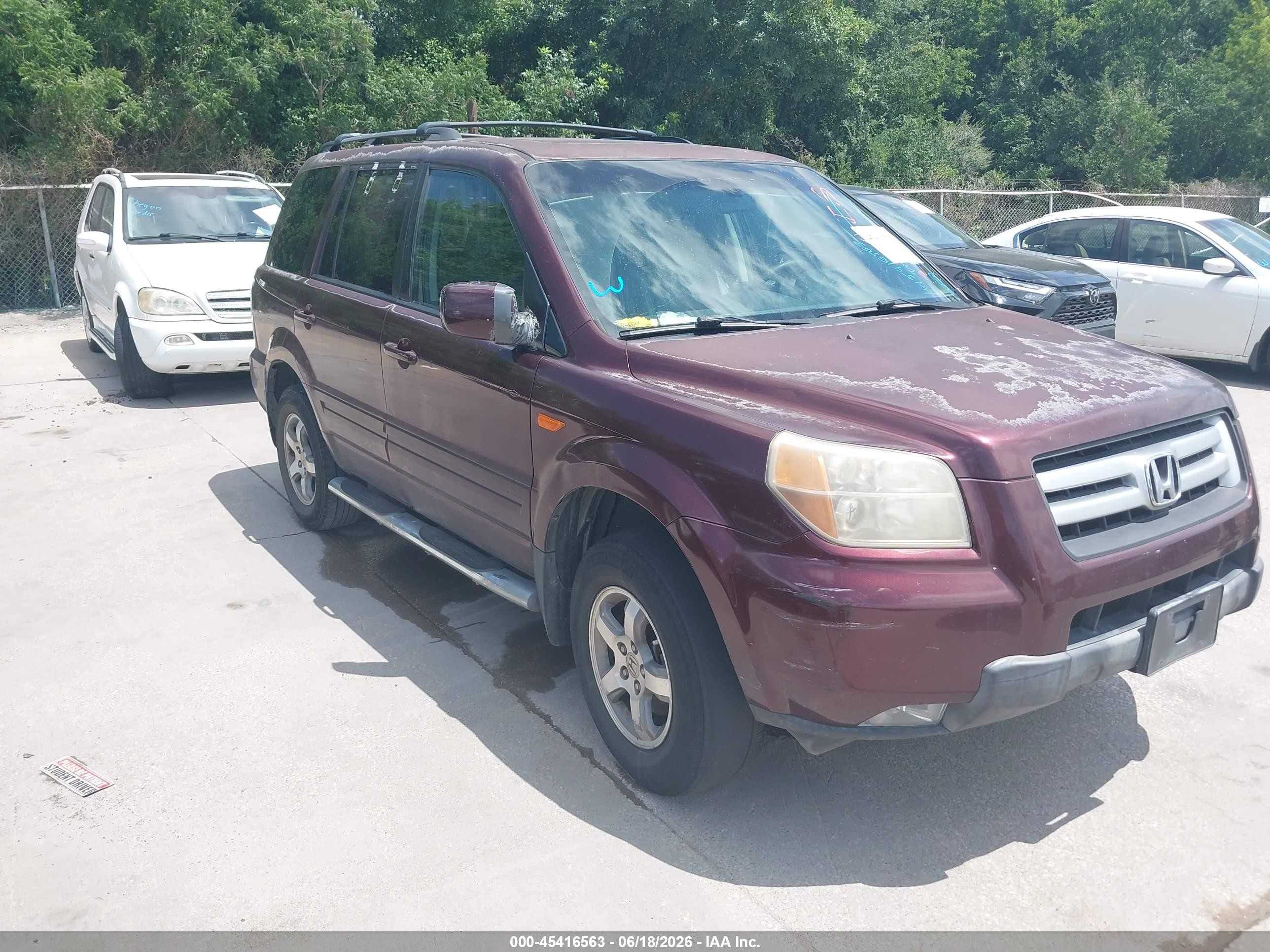 2008 Honda Pilot Ex-l Maroon vin: 5FNYF28658B005701