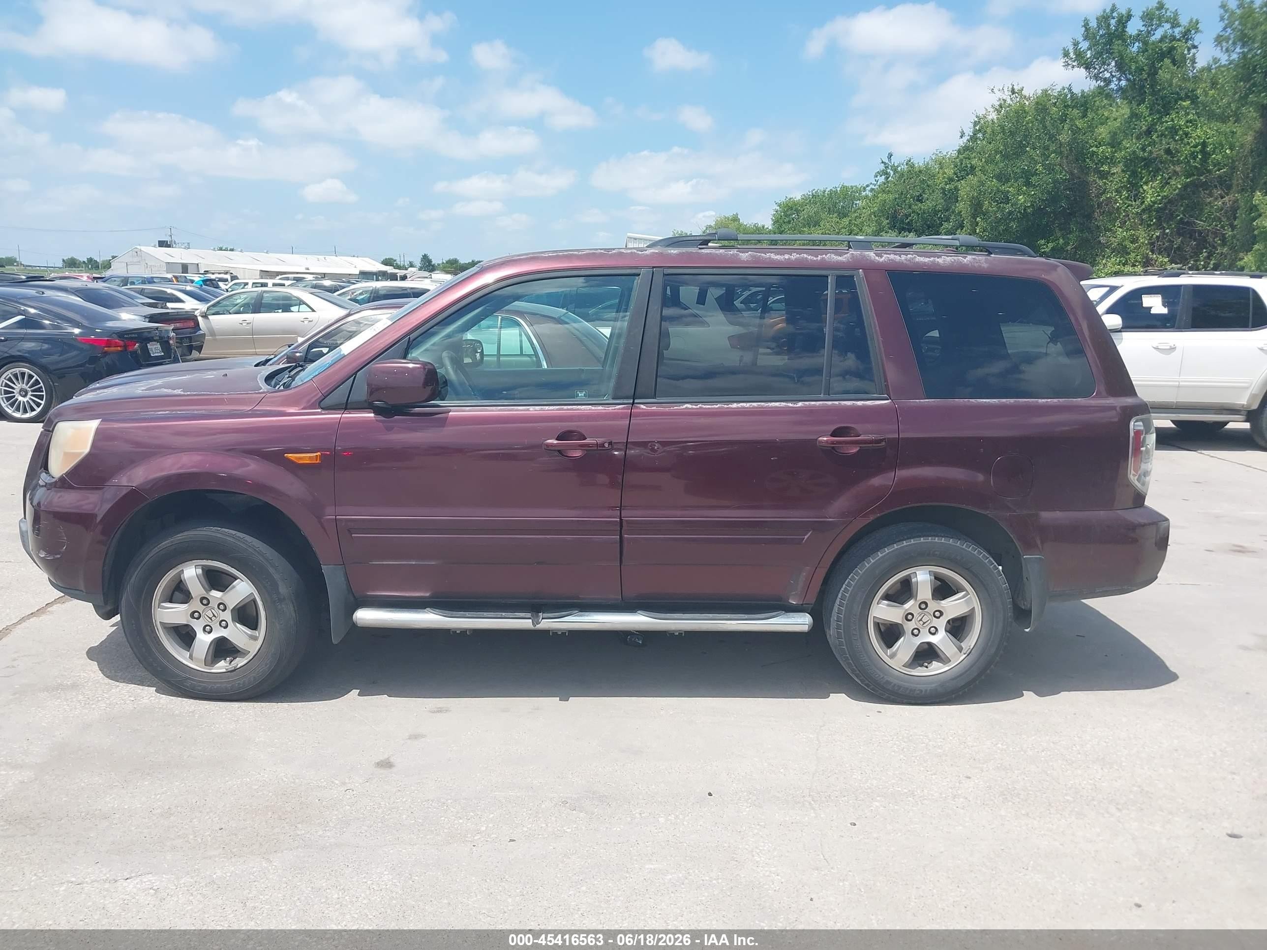 2008 Honda Pilot Ex-l Maroon vin: 5FNYF28658B005701