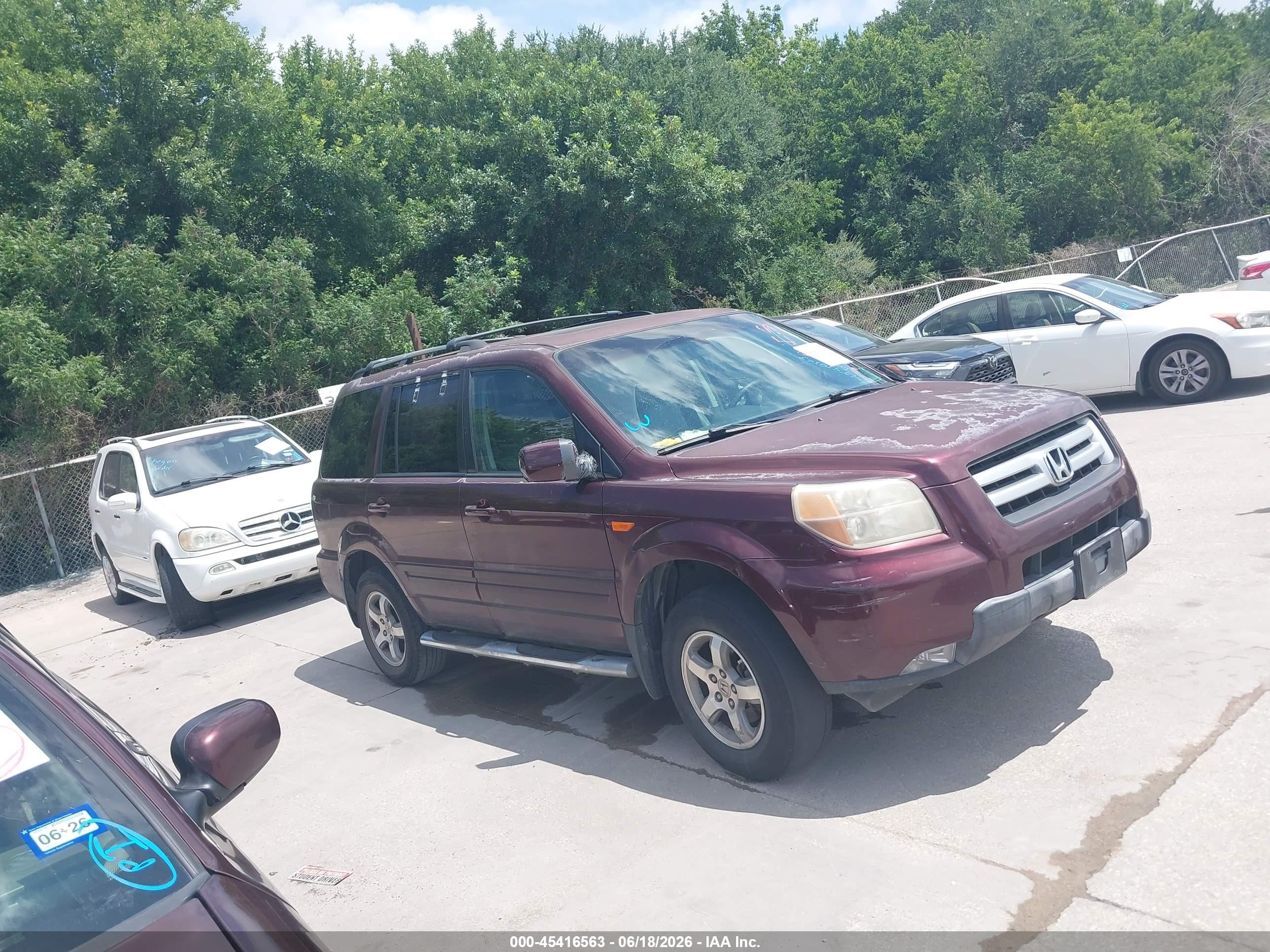 2008 Honda Pilot Ex-l Maroon vin: 5FNYF28658B005701