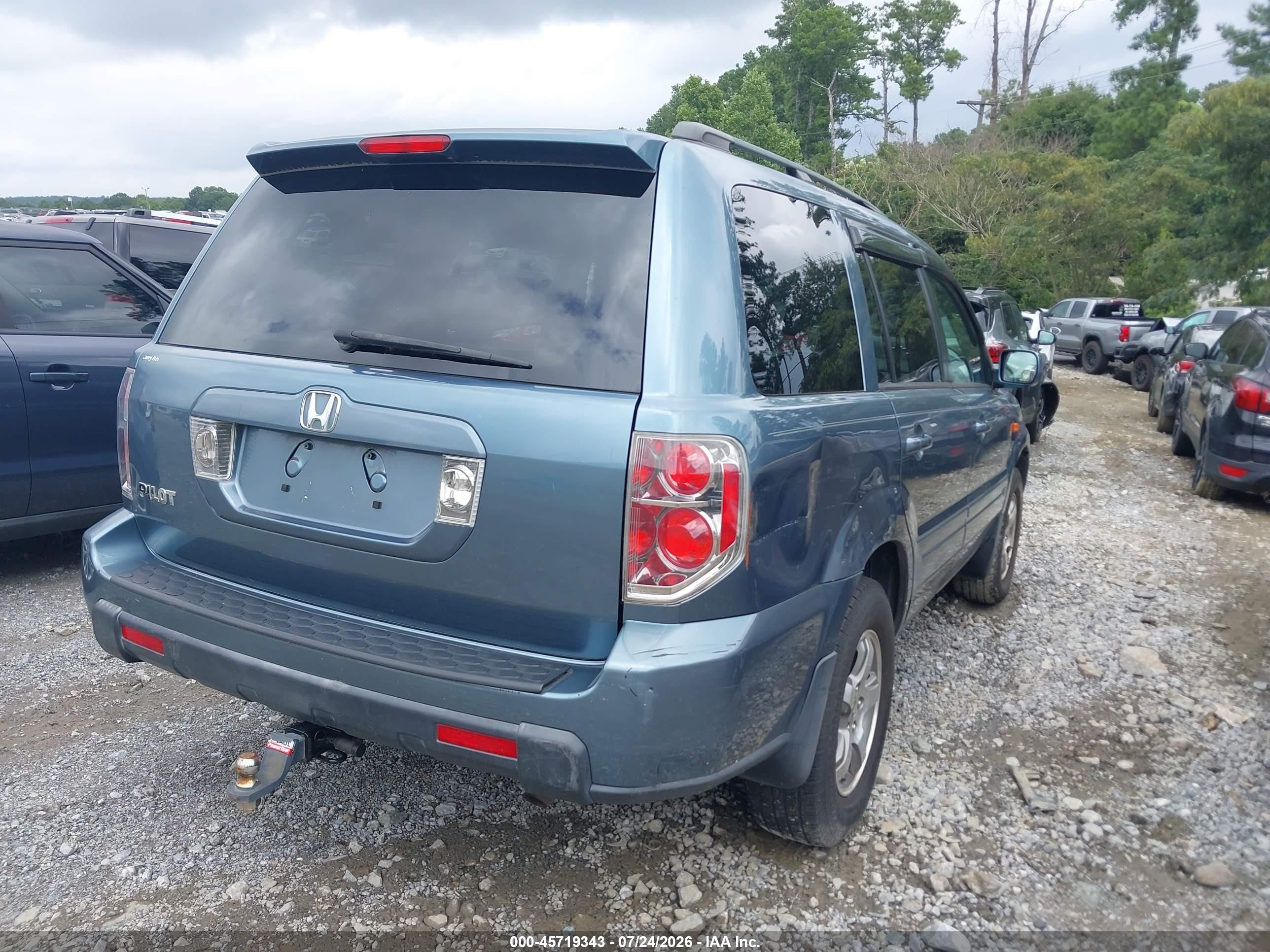 2006 Honda Pilot Ex-l Blue vin: 5FNYF28666B018356