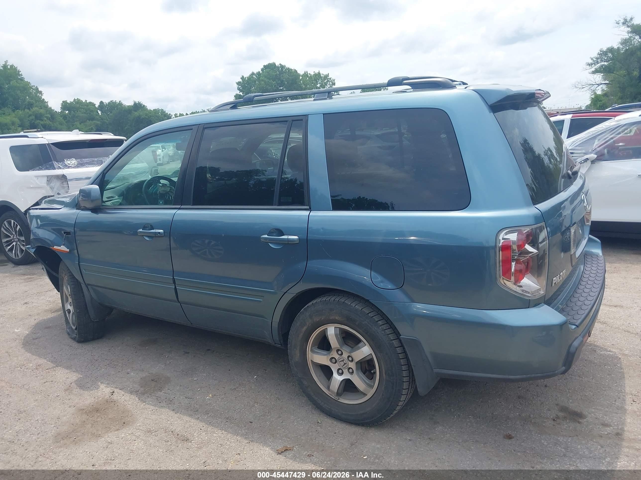 2007 Honda Pilot Ex-l Синий vin: 5FNYF28667B019315