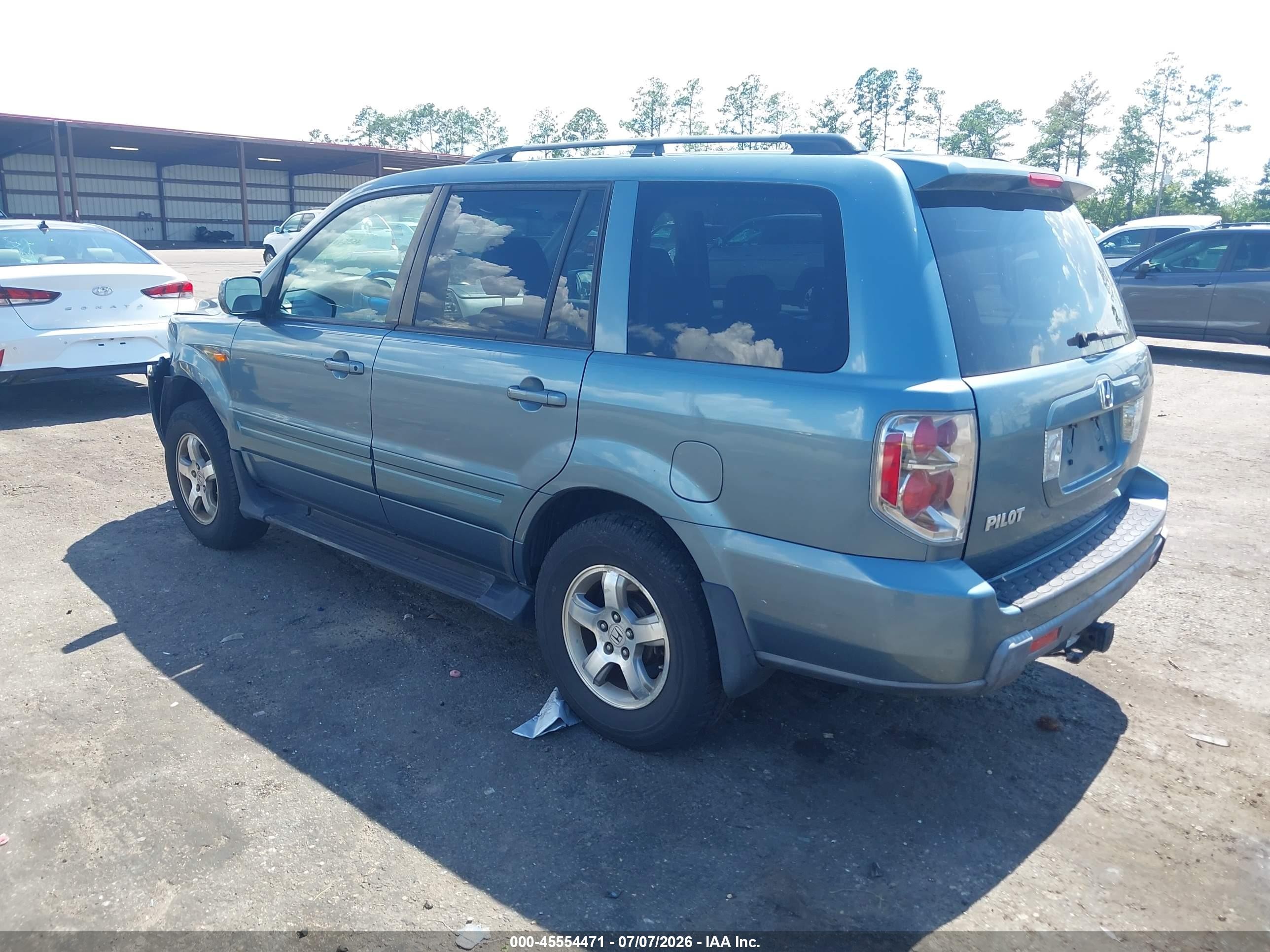 2008 Honda Pilot Ex-l Blue vin: 5FNYF28668B020448
