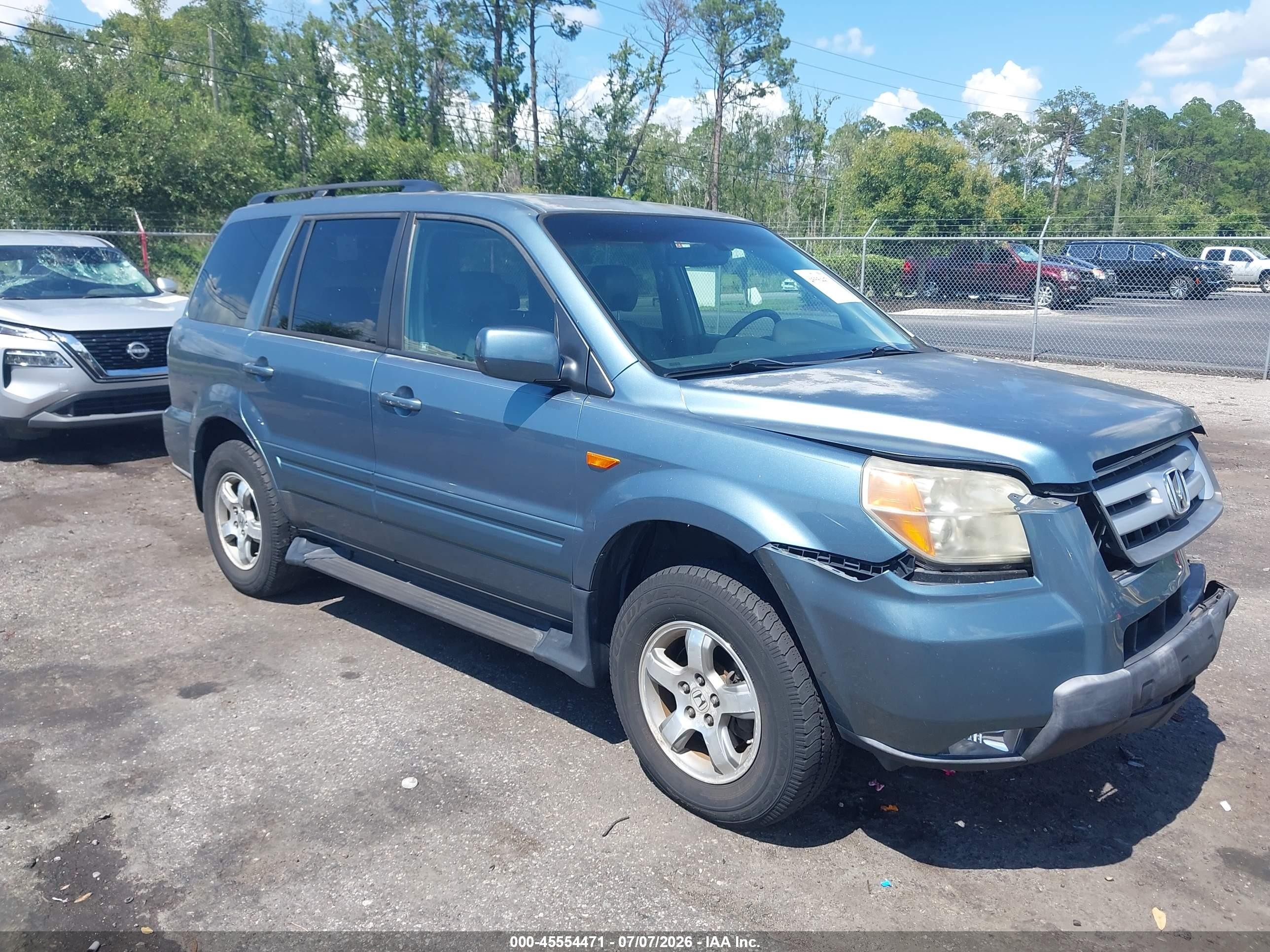 2008 Honda Pilot Ex-l Blue vin: 5FNYF28668B020448