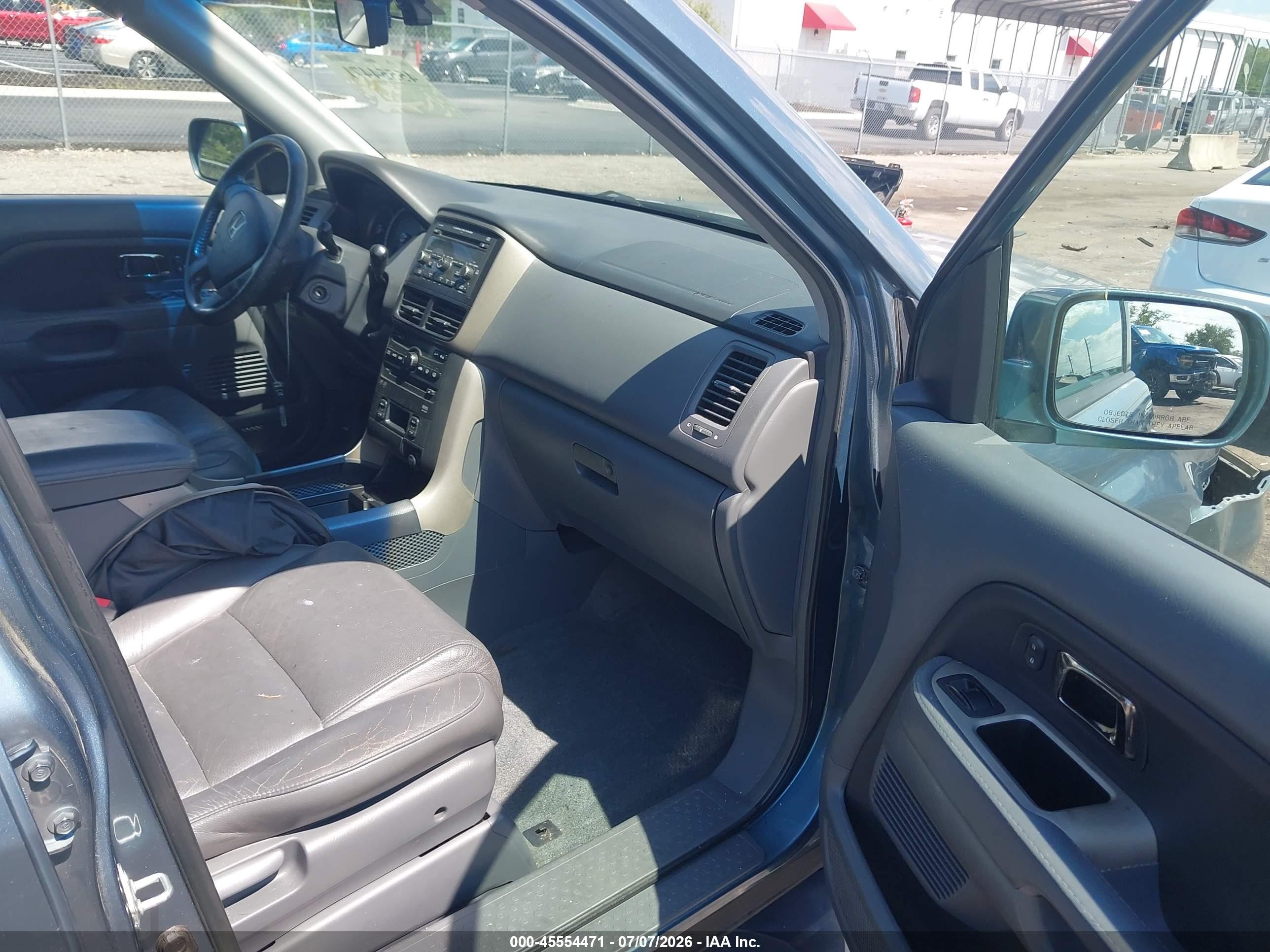 2008 Honda Pilot Ex-l Blue vin: 5FNYF28668B020448